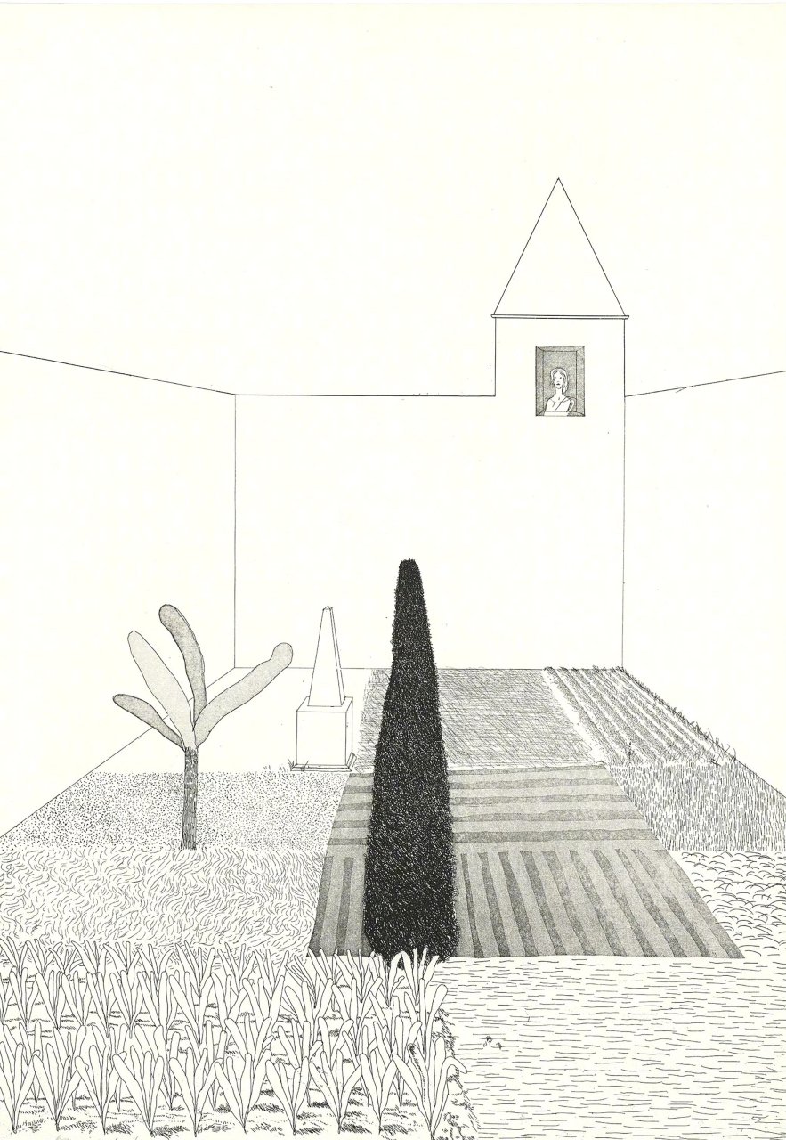 画家大卫·霍克尼在1969-1970年为《格林童话六则》绘制的版画插图