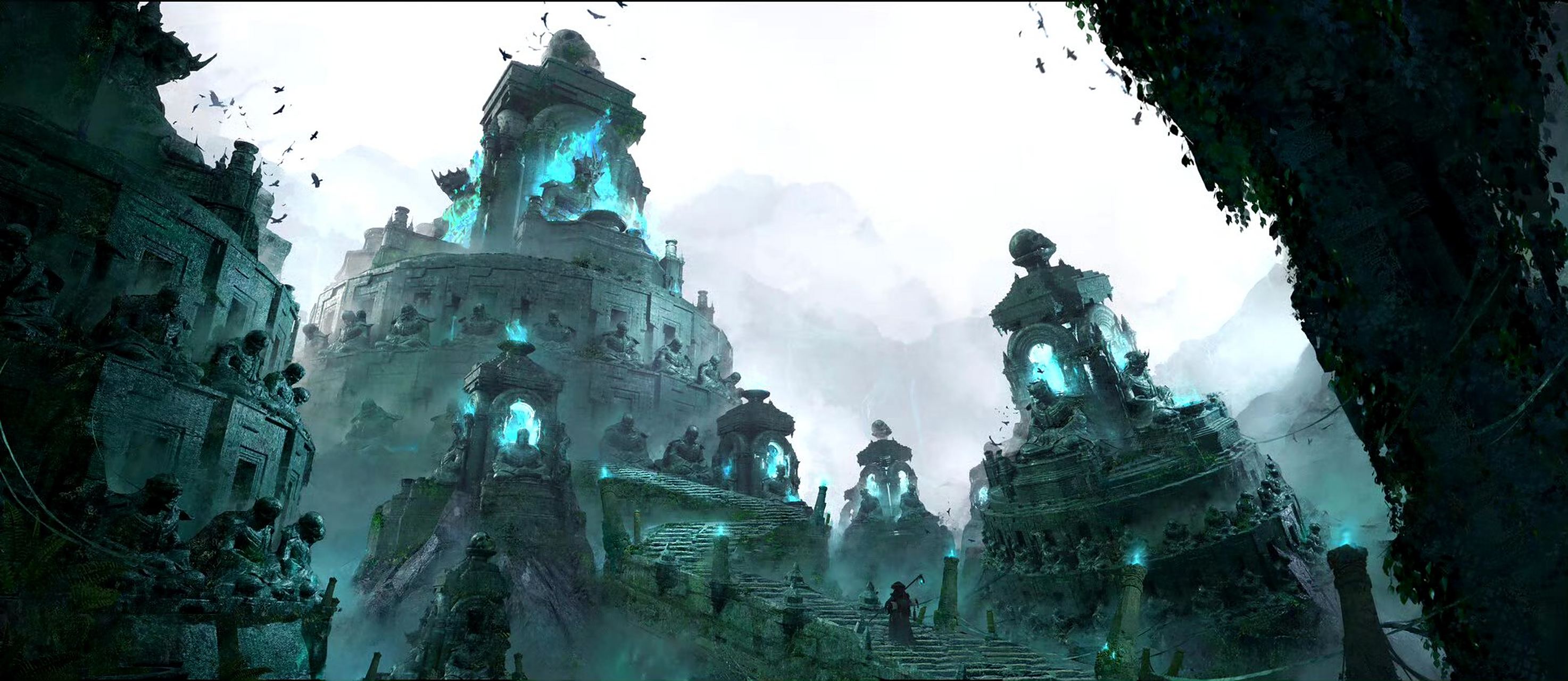 画师eugene maslovski场景插画作品欣赏,描绘了瑰丽而宏大的景象.