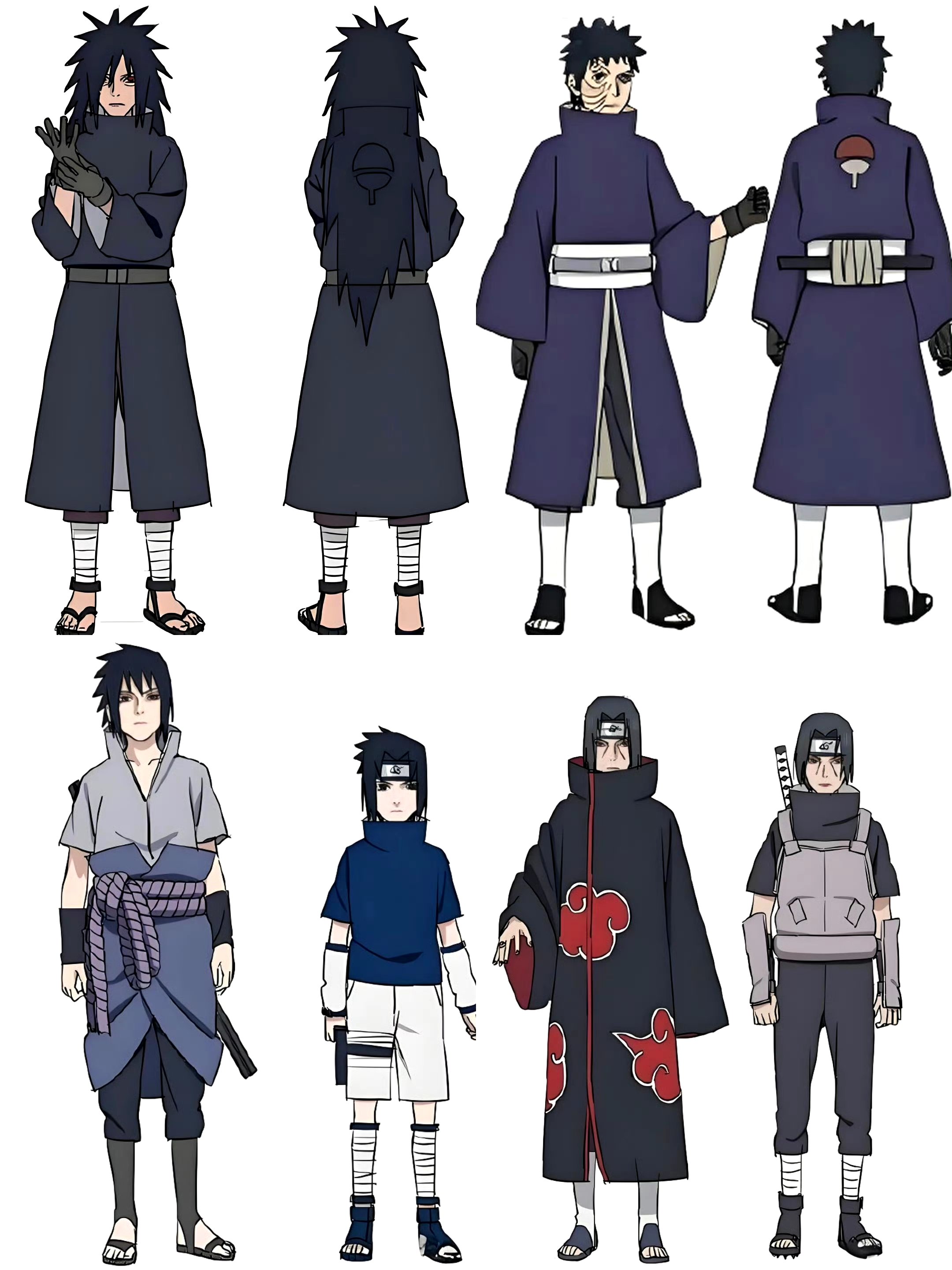 分享一组动漫《火影忍者》宇智波家族人物插画作品,展现了斑,带土,鼬