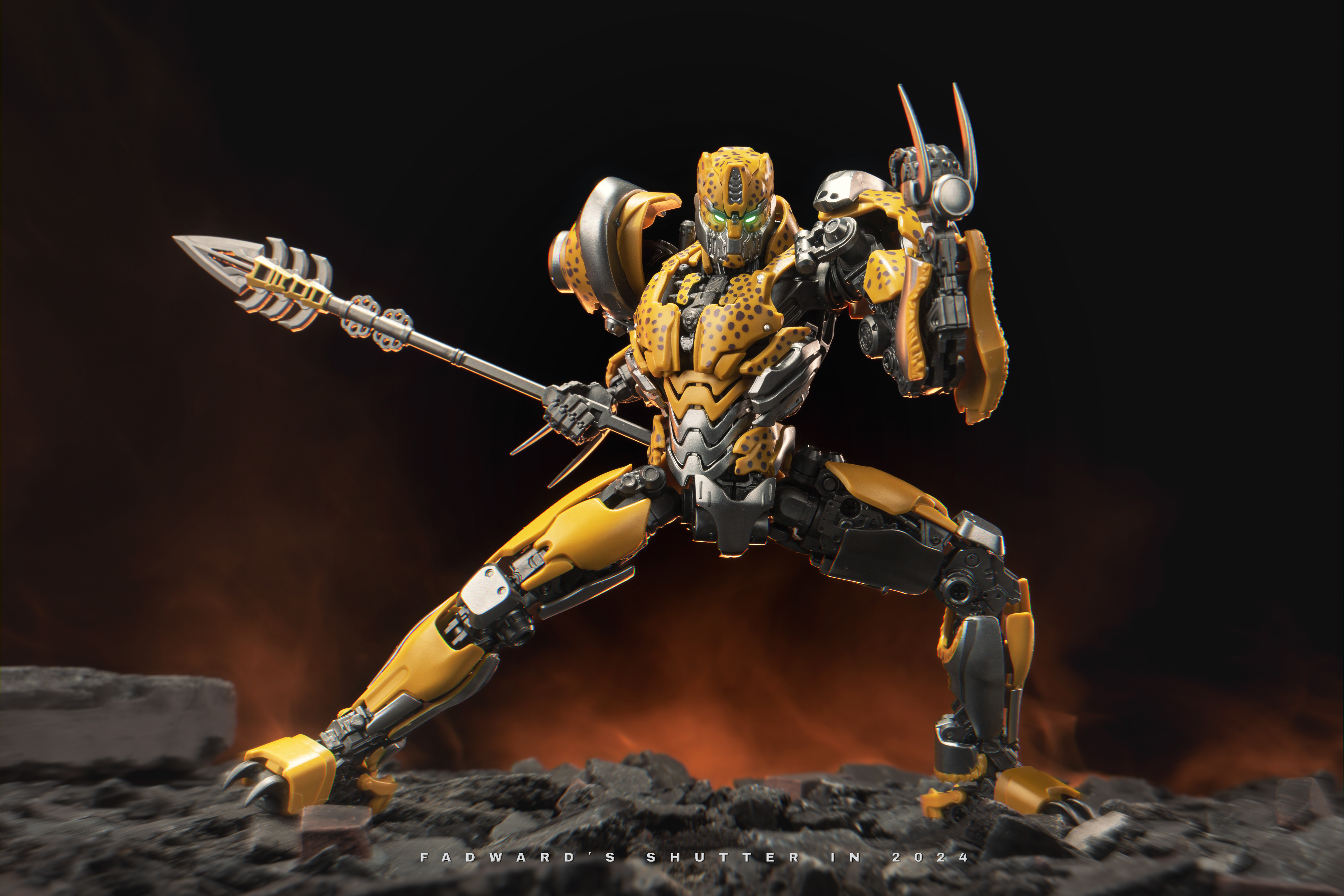 模型欣赏:yolopark amk系列 变形金刚7超能勇士崛起 黄豹勇士,by 费