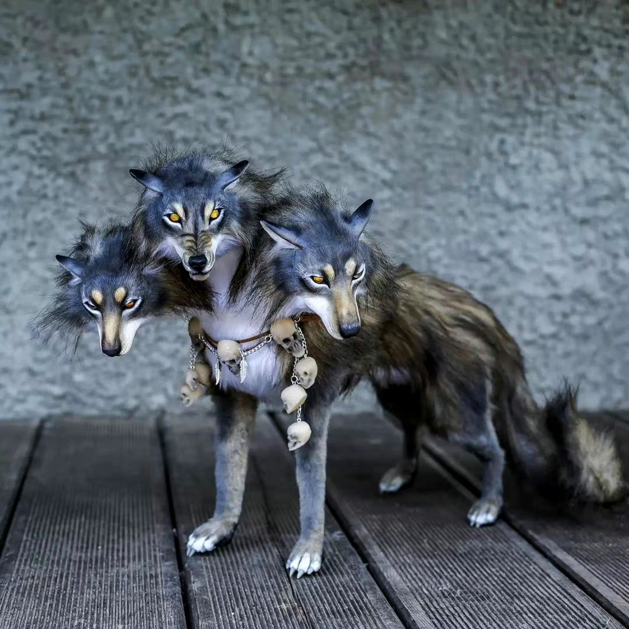 模型欣赏:地狱三头犬,by sofia ermilova.#动漫# #模型# #二次元