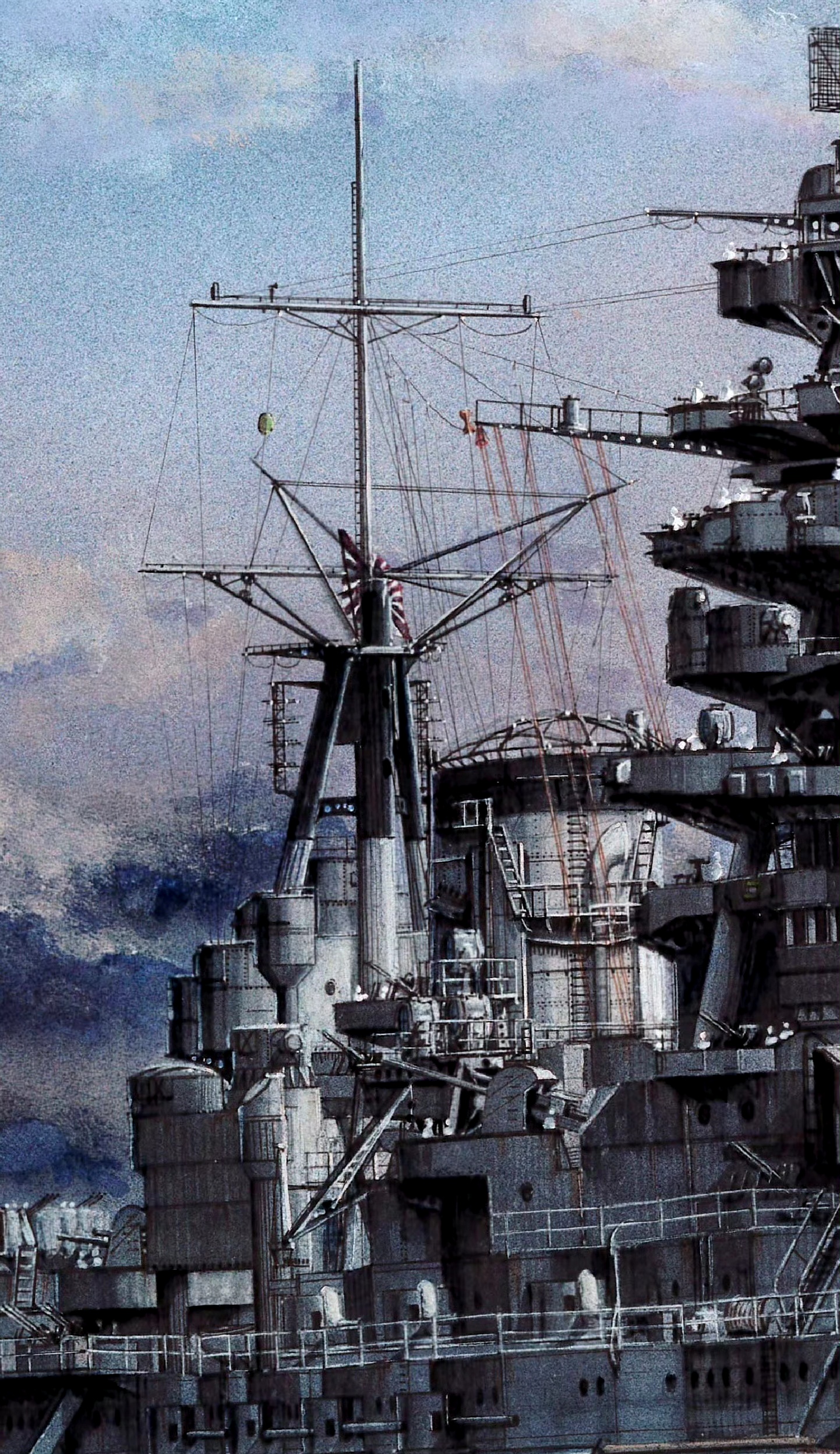 画师"画船的漩涡"绘制的长门号战列舰插画,展现了残