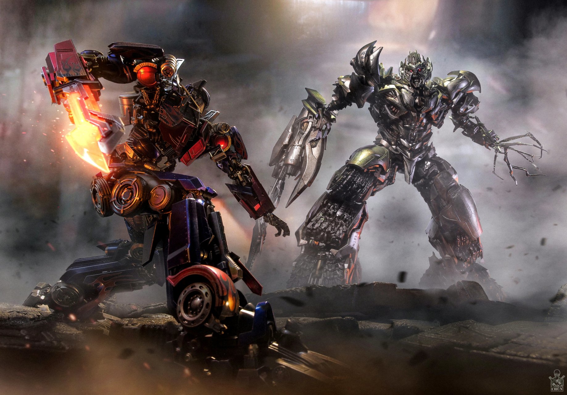 模型欣赏:threezero dlx 变形金刚2 坦克威震天,与擎天柱相爱相杀,by