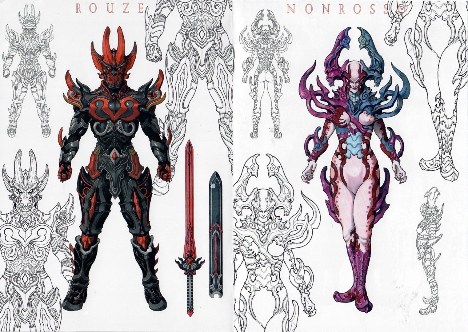 分享一组《牙狼:神之牙》dvdbox特典插画作品,展现了剧中角色的造型