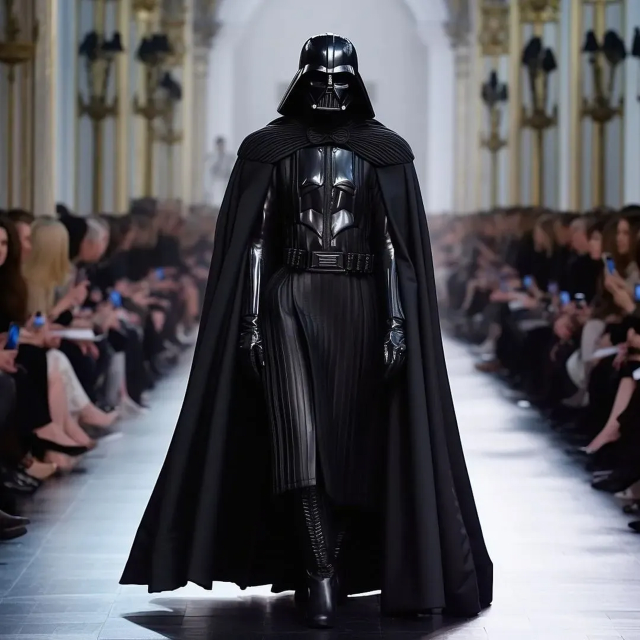 ai创作:星球大战时装周,感觉r2d2有点尴尬.#动漫# #插画# #星球大战