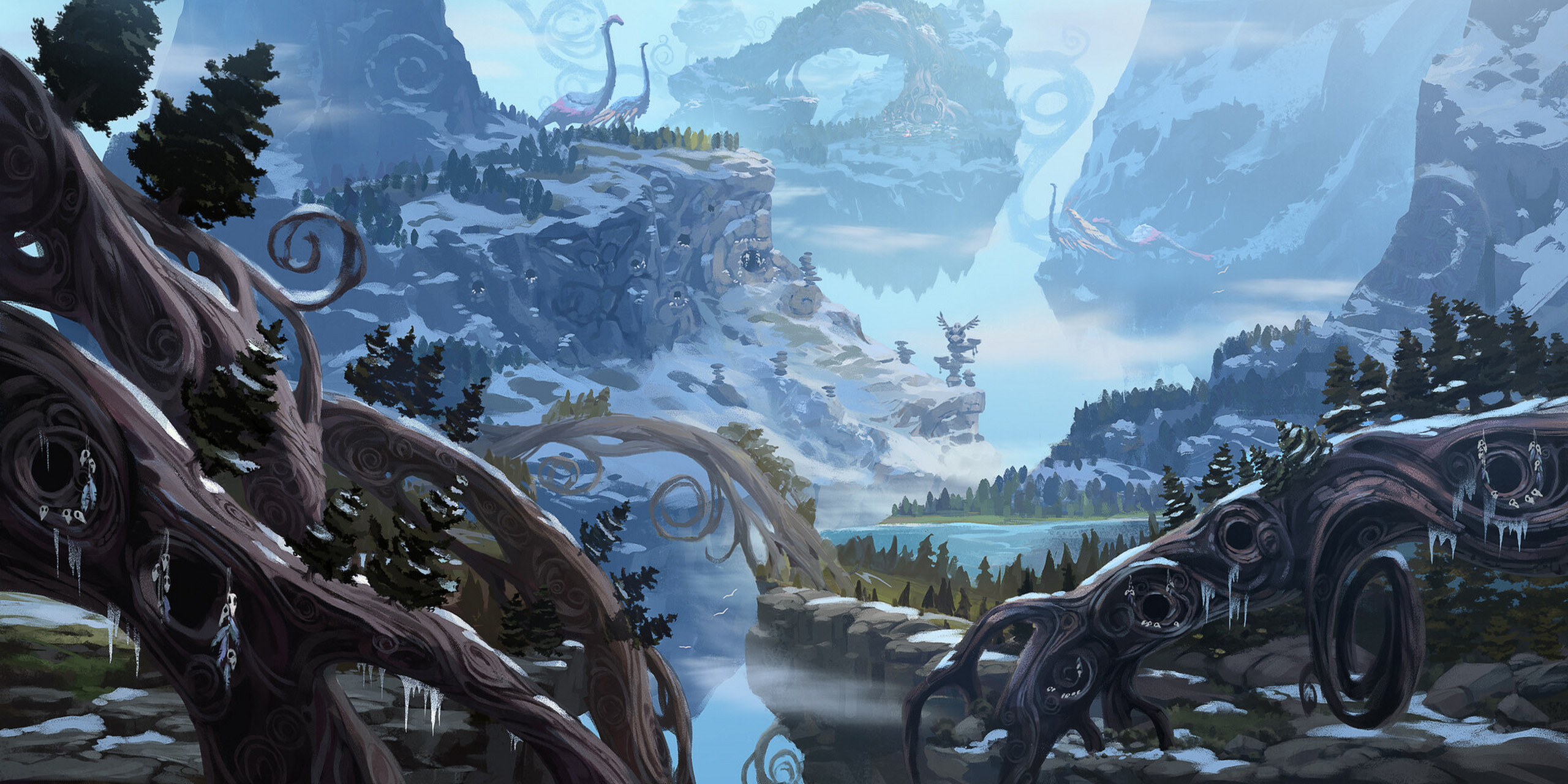 画师tim warnock奇幻场景作品欣赏,描绘了瑰丽的海洋世界风景.