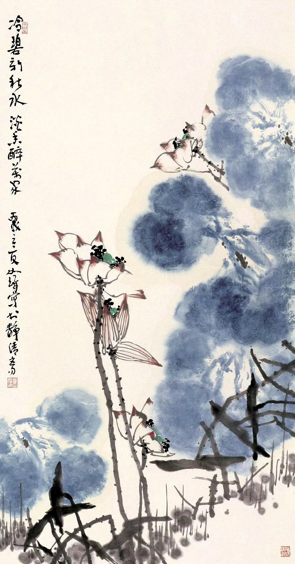 画家崔如琢花鸟画荷绘画作品欣赏