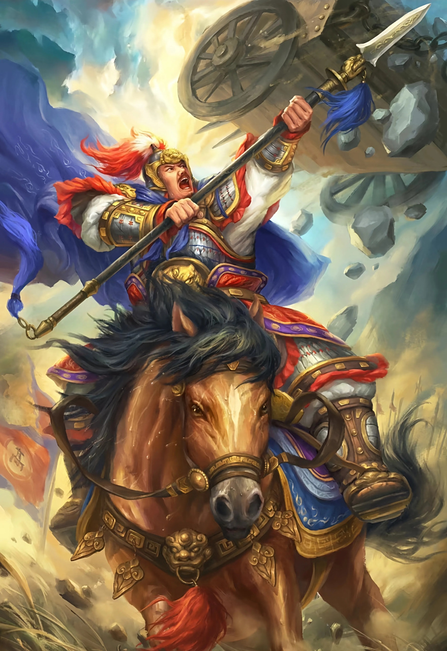 一组《岳飞传》人物绘画作品欣赏,展现了岳飞和其武将战斗的场景.