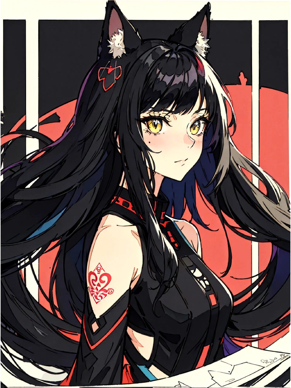 一组ai生成的动漫角色插画作品,名为黑猫少女.#动漫# #插画# #二次元