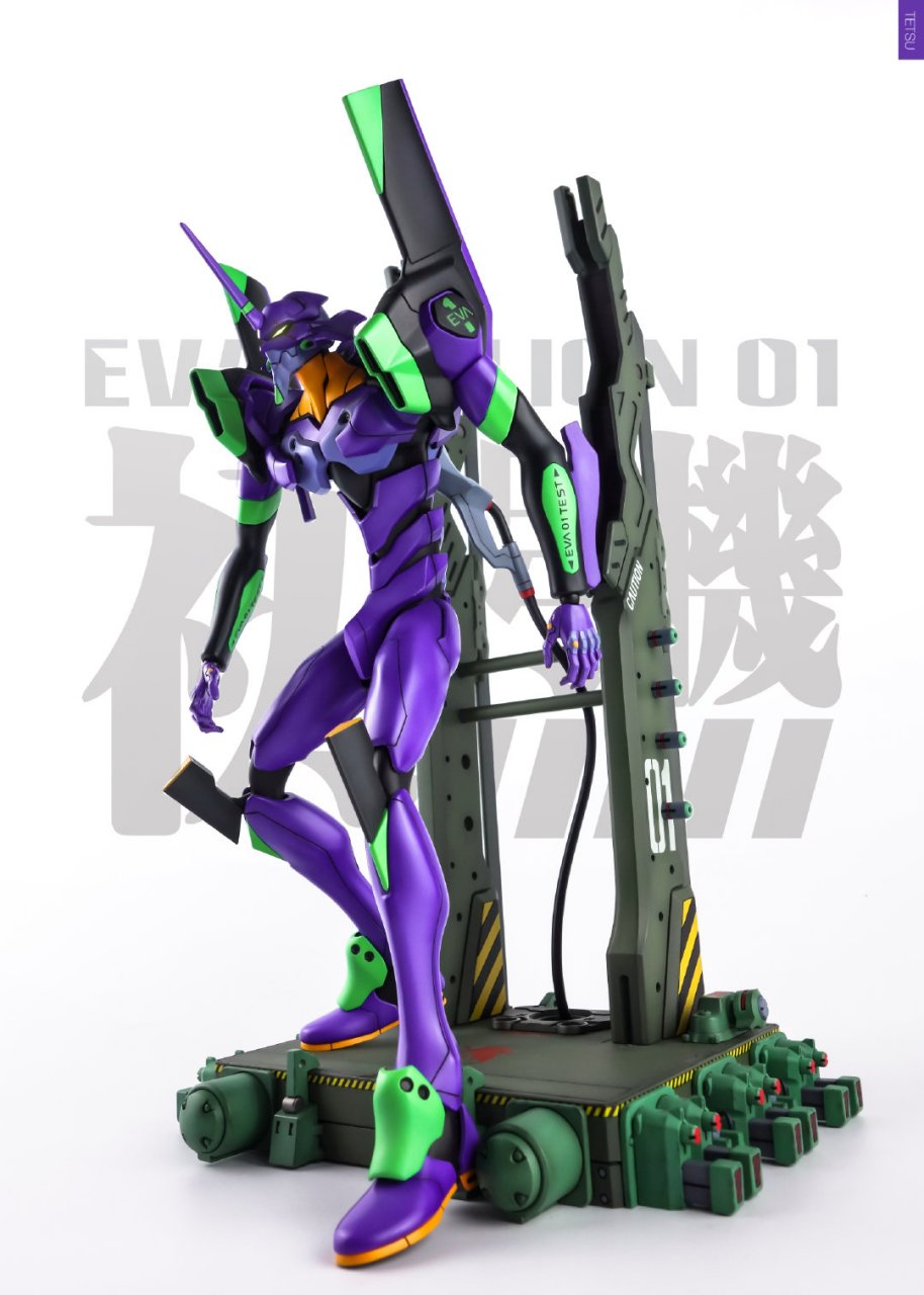 模型欣赏:万代 hg 初号机 tv版完全还原运输台,by tetsu ggbonbili .