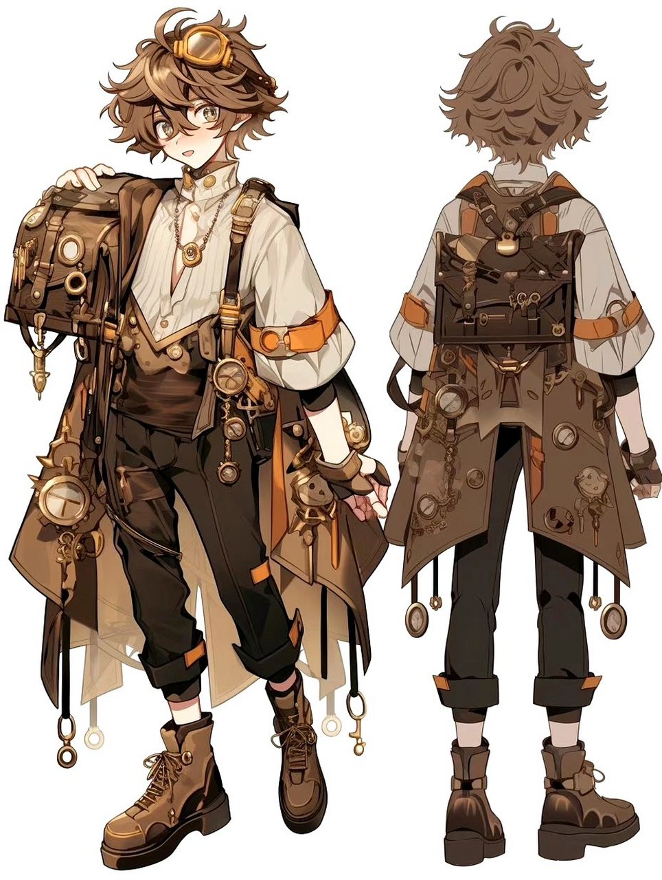 ai生成的一组人物插画作品,充满了蒸汽朋克的风格,by midjourney.