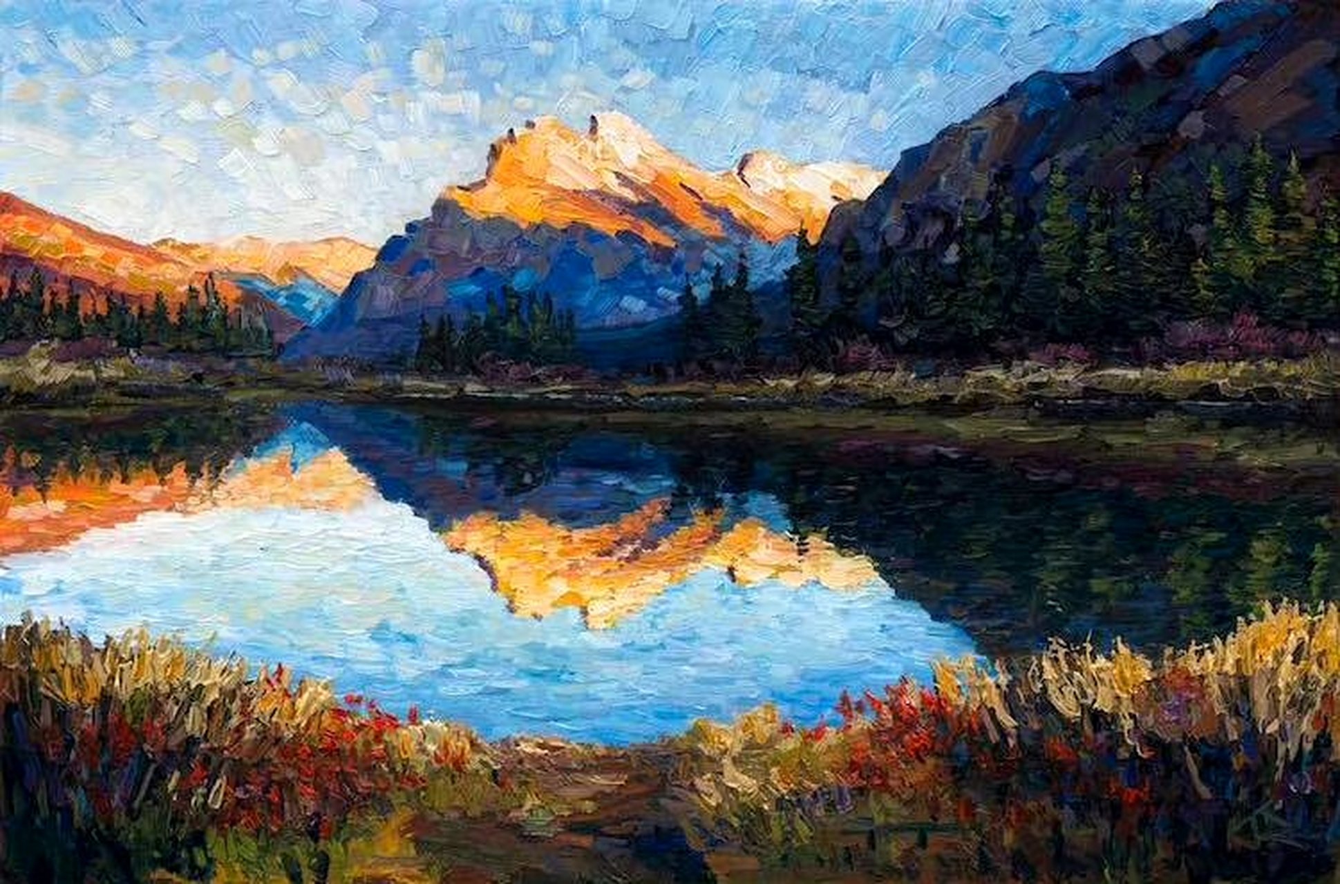 加拿大画家joe reimer 676767风景绘画作品欣赏,用绚丽的色彩