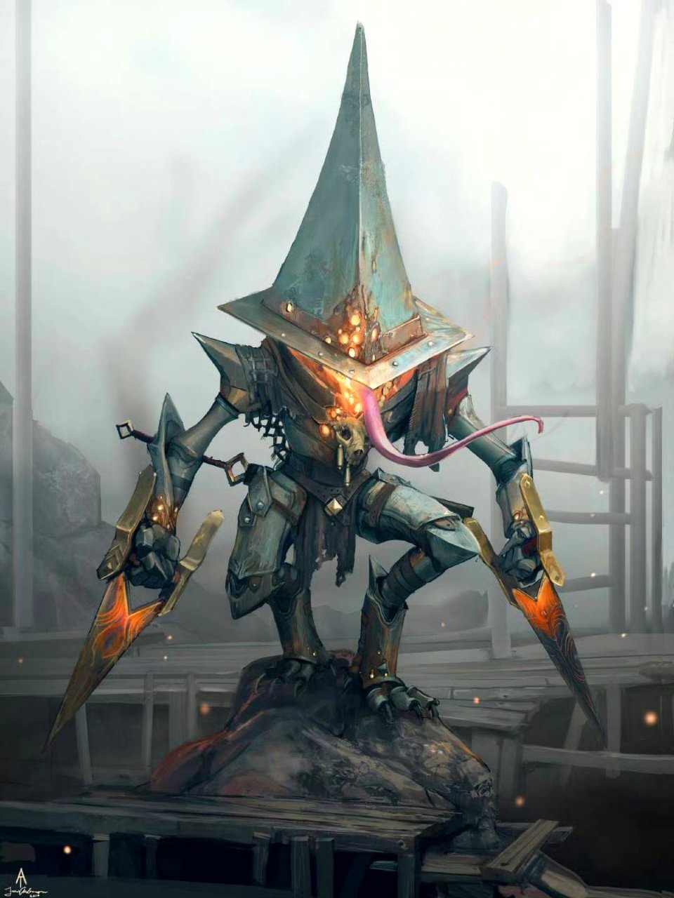 anderson科幻场景作品欣赏,描绘了各种机械盛景,巨大的机甲与魔法的