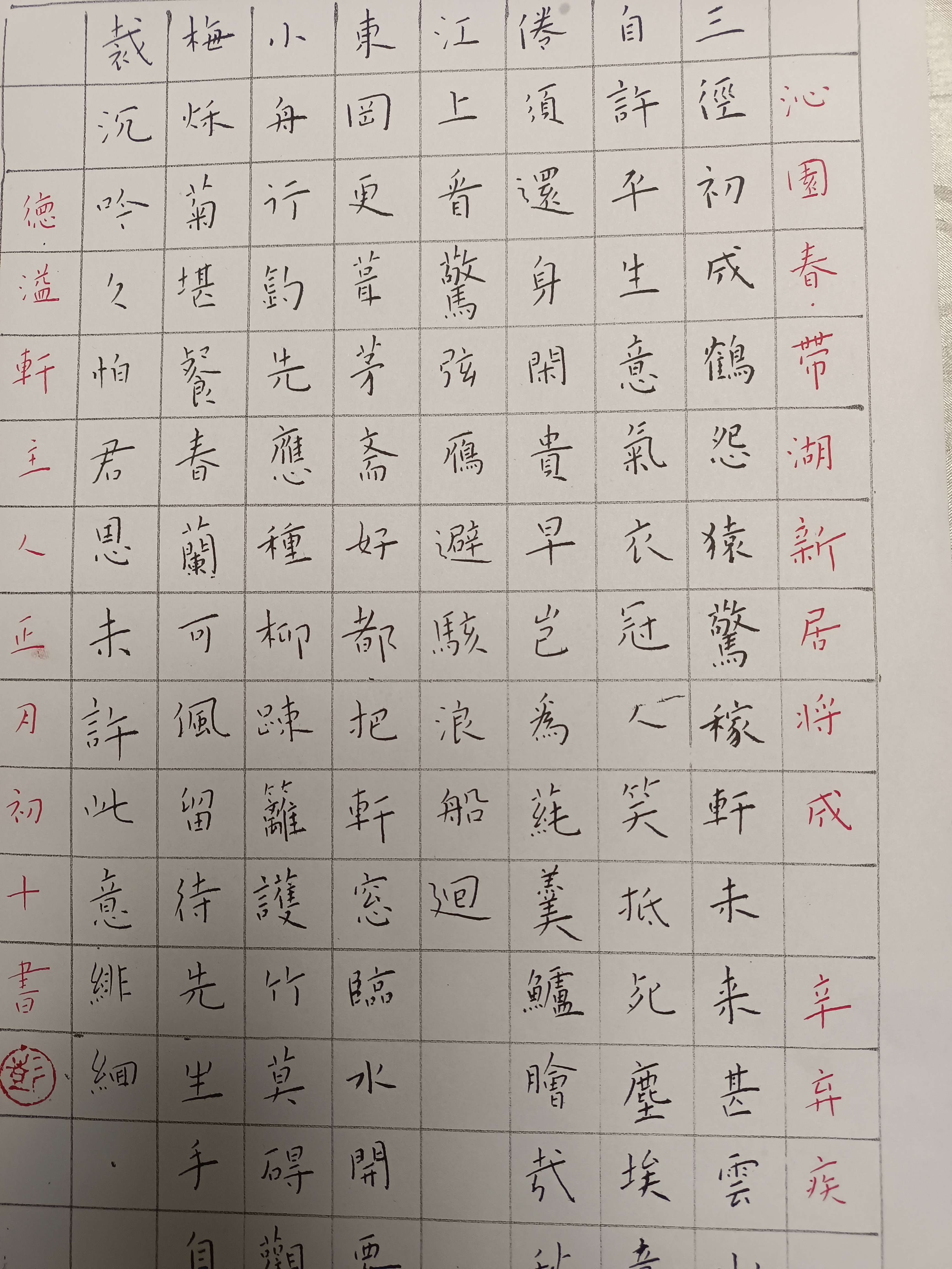 以王宠《竹林七贤》笔法硬笔书辛弃疾的巜沁园春》