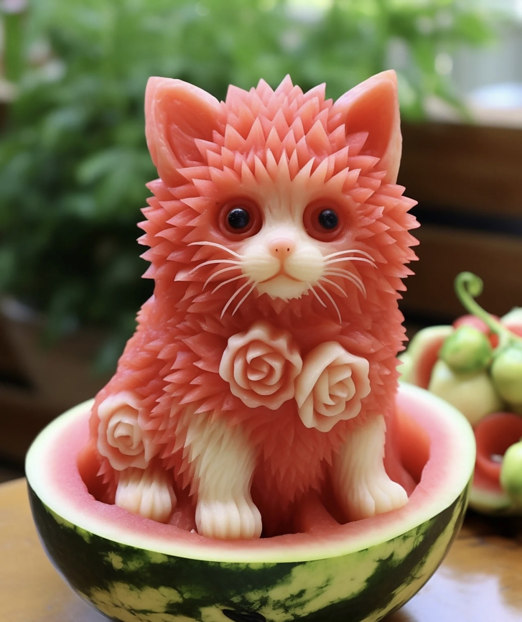 盘点稀奇古怪的西瓜雕刻,这那舍得吃啊还[左捂脸]