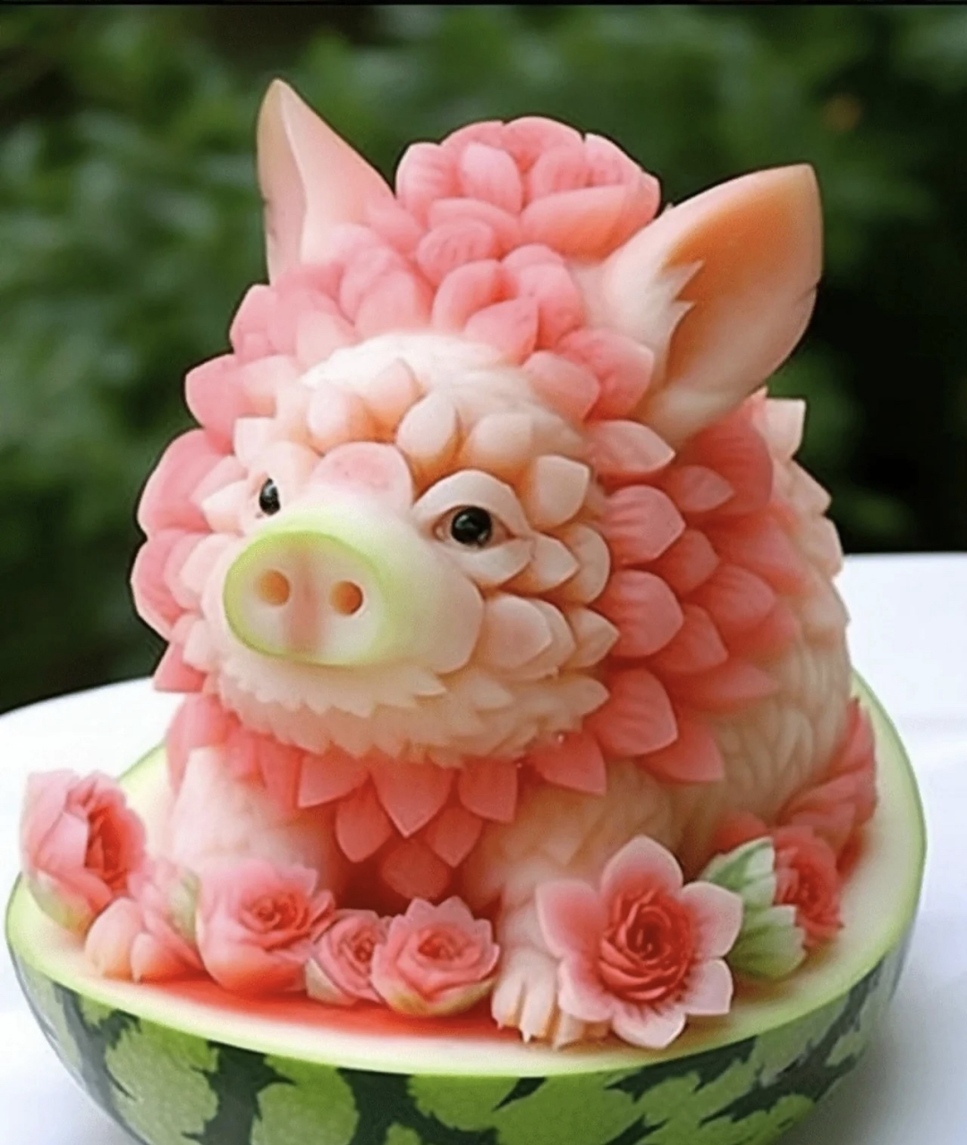 盘点稀奇古怪的西瓜雕刻,这那舍得吃啊还[左捂脸]