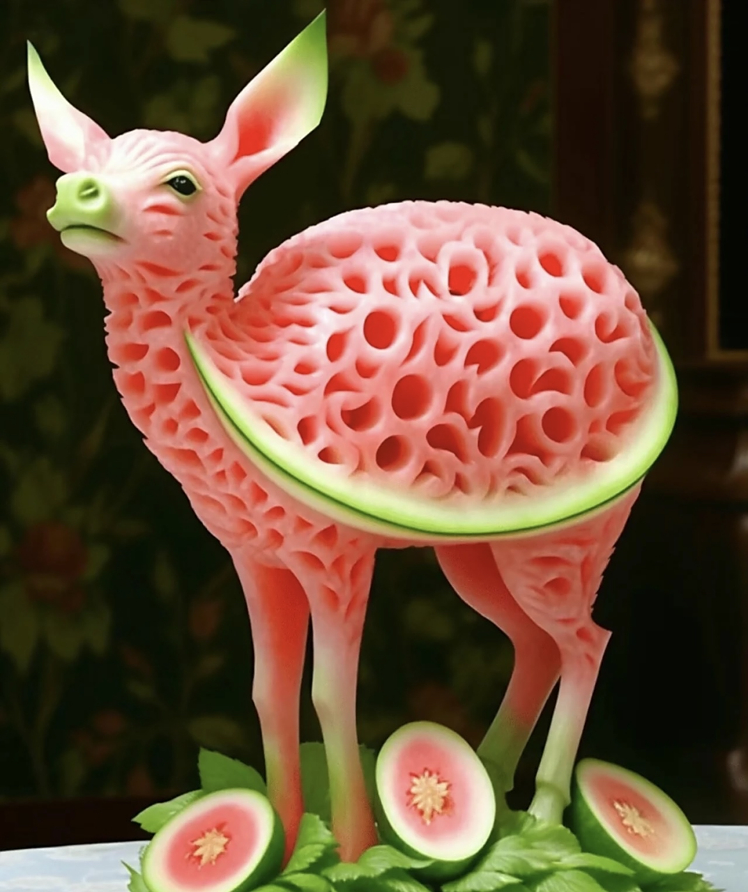 盘点稀奇古怪的西瓜雕刻,这那舍得吃啊还[左捂脸]