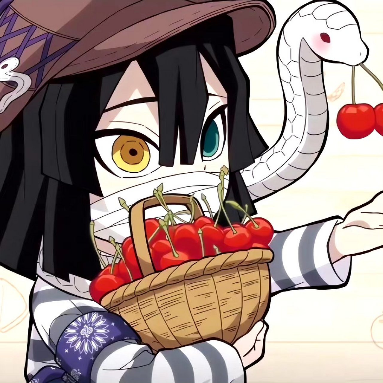 鬼灭之刃# 蛇柱负责摘樱桃,恋柱负责吃,哈哈