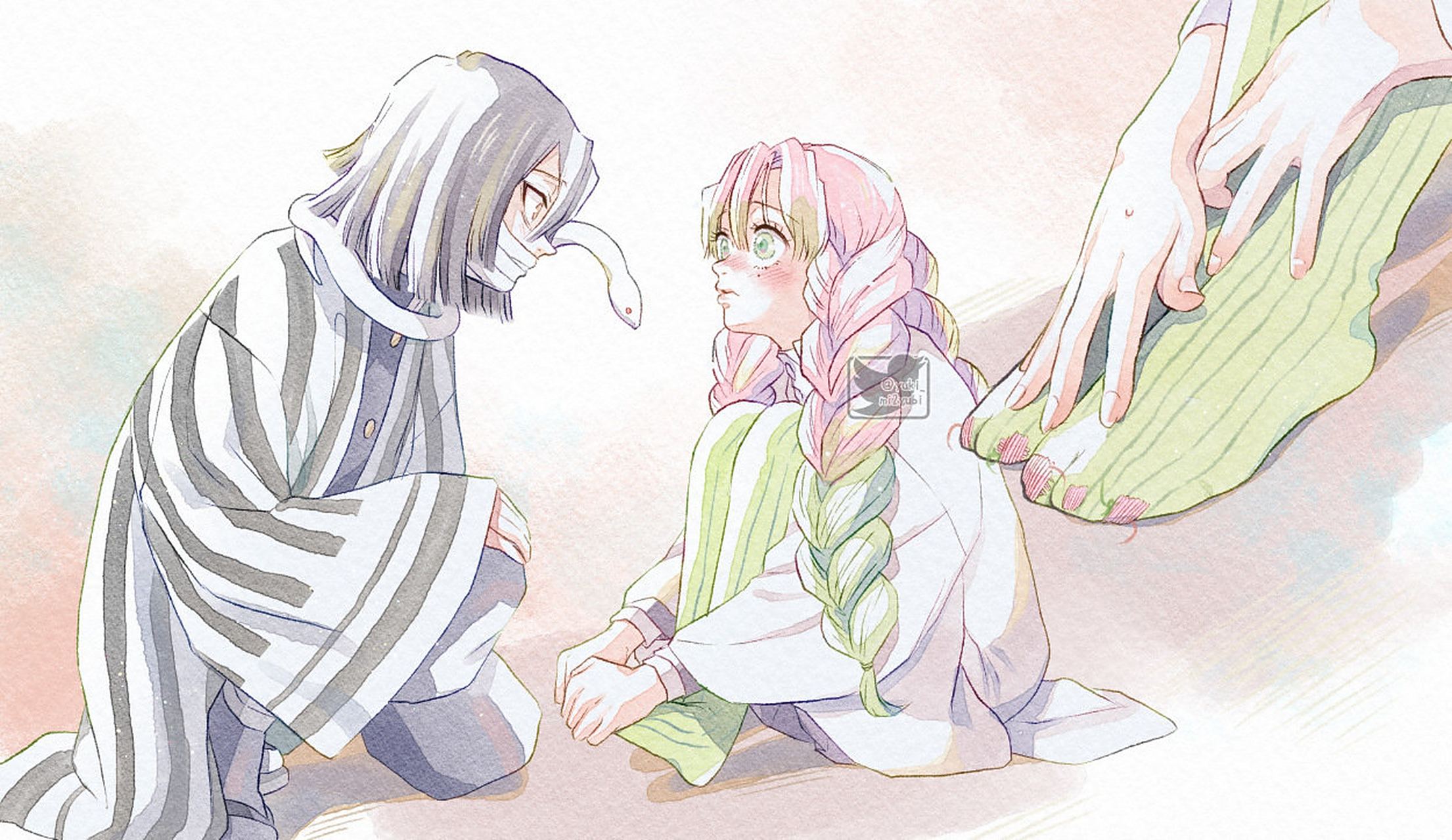 鬼灭之刃# 恋柱和蛇柱,真是甜甜的一对呀