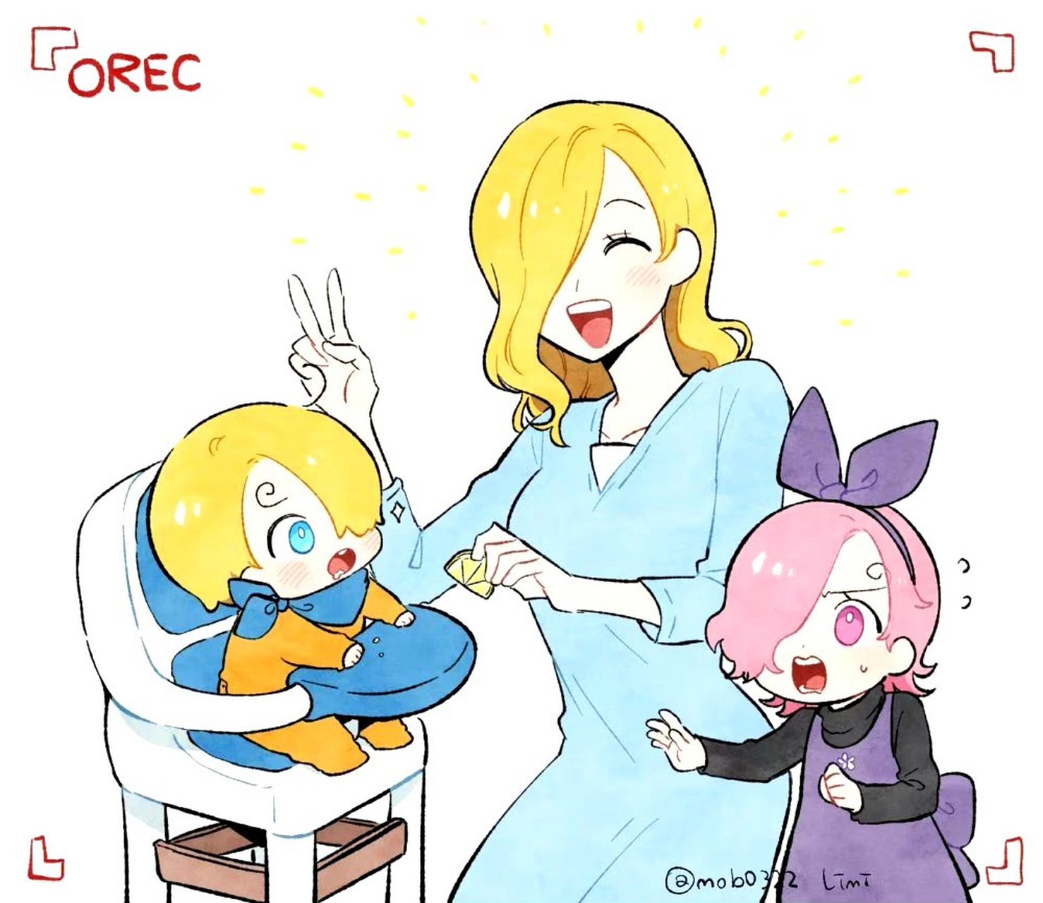 海贼王# 山治,蕾玖和他们的妈妈,小时候