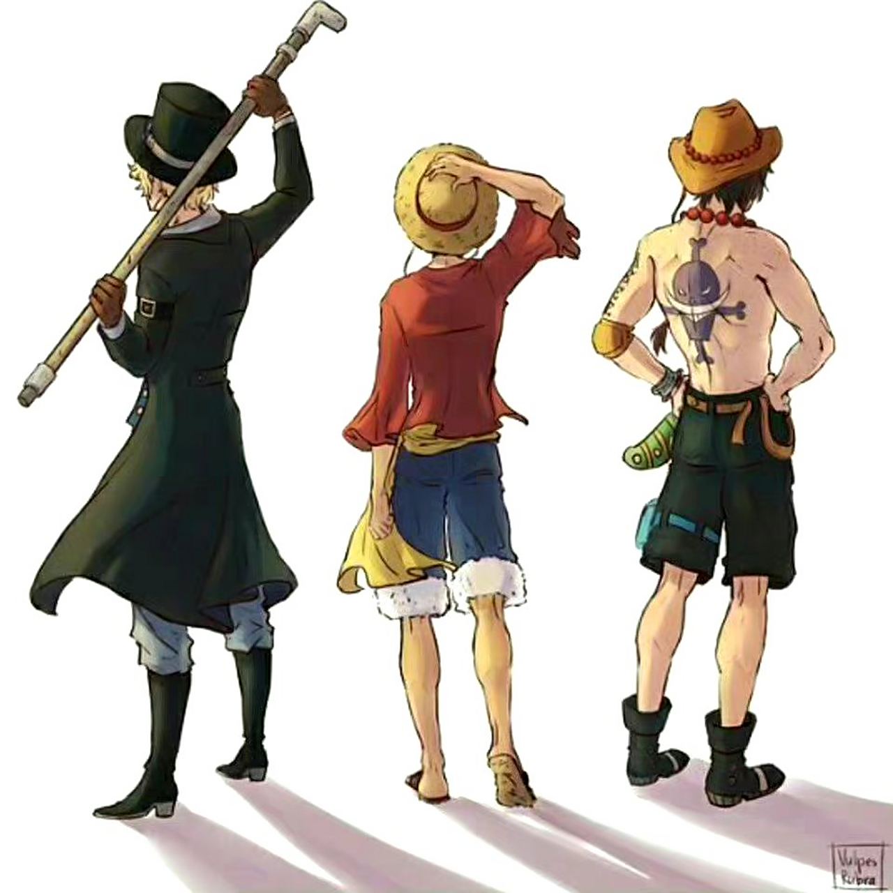 海贼王# 艾斯,萨博,路飞三兄弟