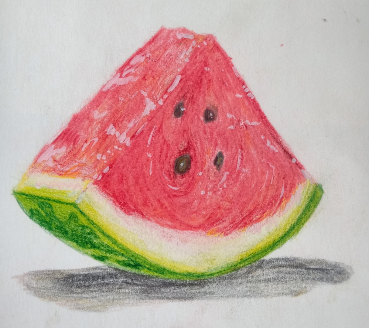 hello,宝们7215夏天到了,今天我们来画一个彩铅西瓜.