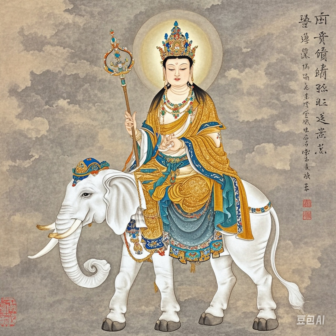 普贤菩 骑大象,豆包a生活乐悠悠.