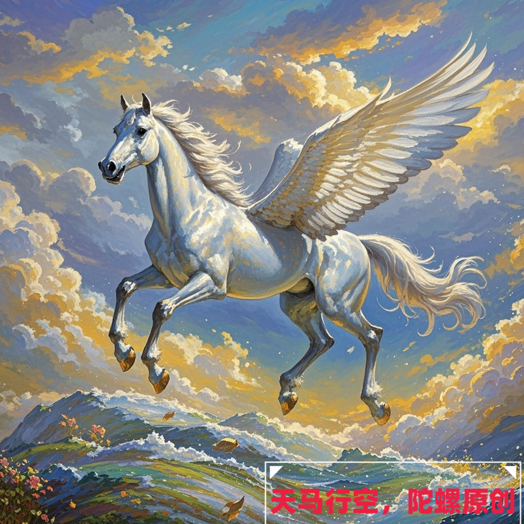 天马行空,我心飞翔,陀螺创意,自在翱翔