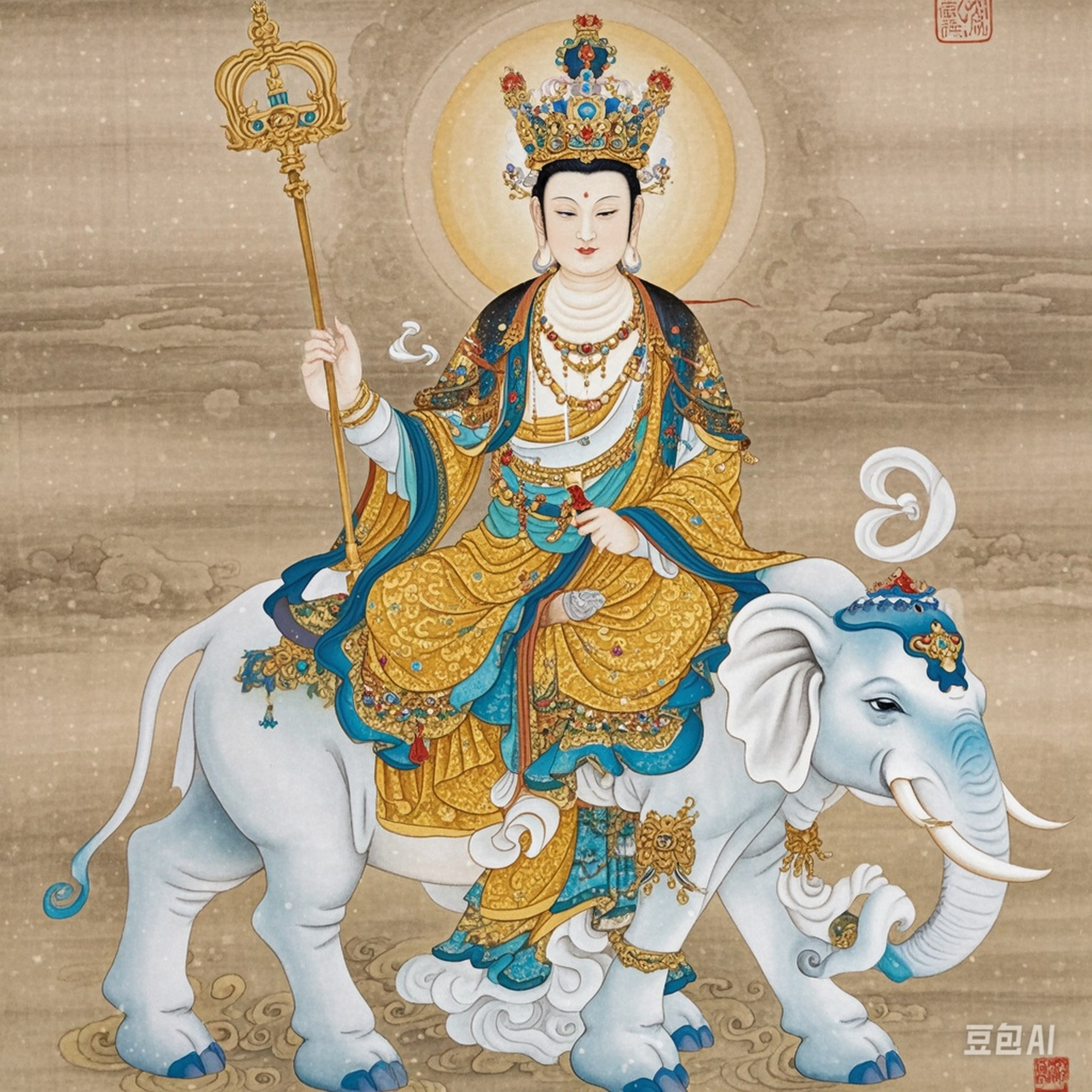 普贤菩 骑大象,豆包a生活乐悠悠.