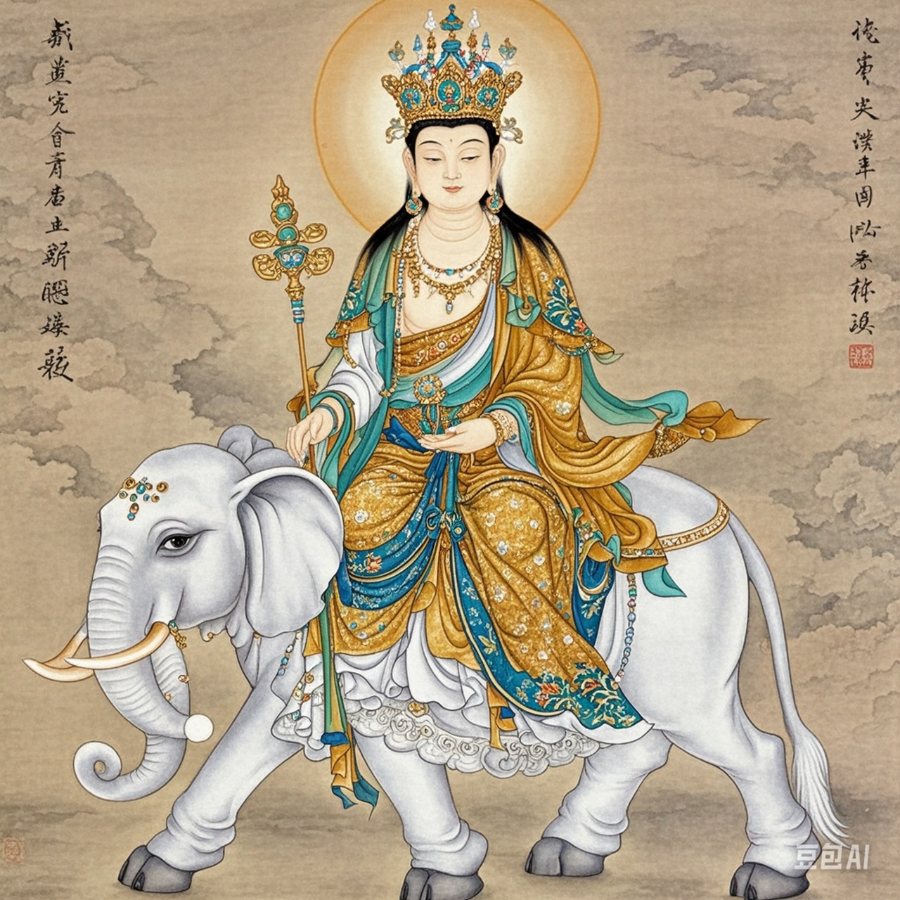 普贤菩 骑大象,豆包a生活乐悠悠.
