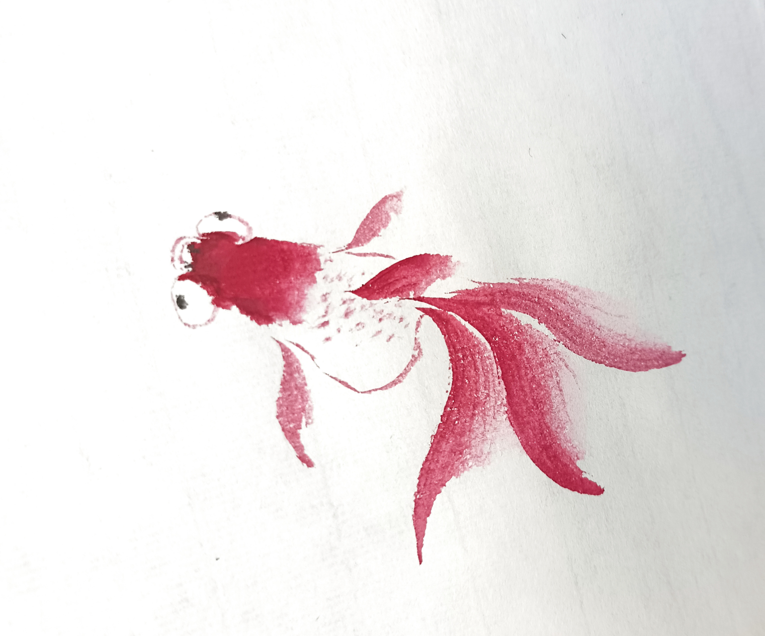 这是关于旅美教授苏向东号清慧居士国画小写意作品"金鱼".