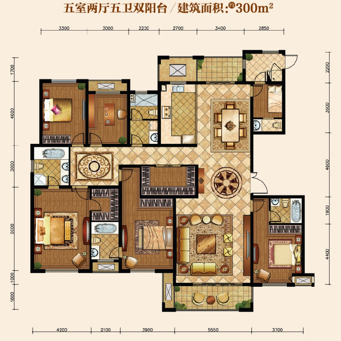 五室两厅最佳户型图图片