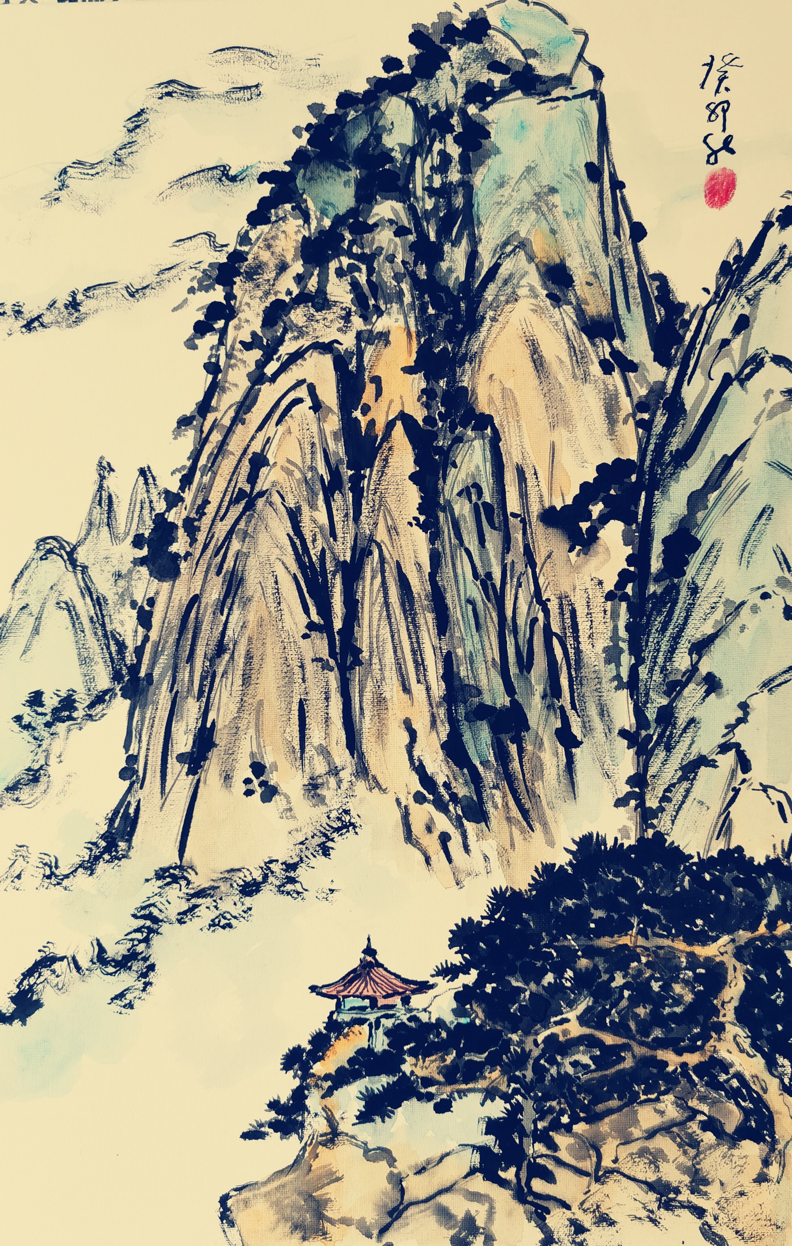 学画国画山水 /太行秋歌 山里长大的,心里便总装着山.