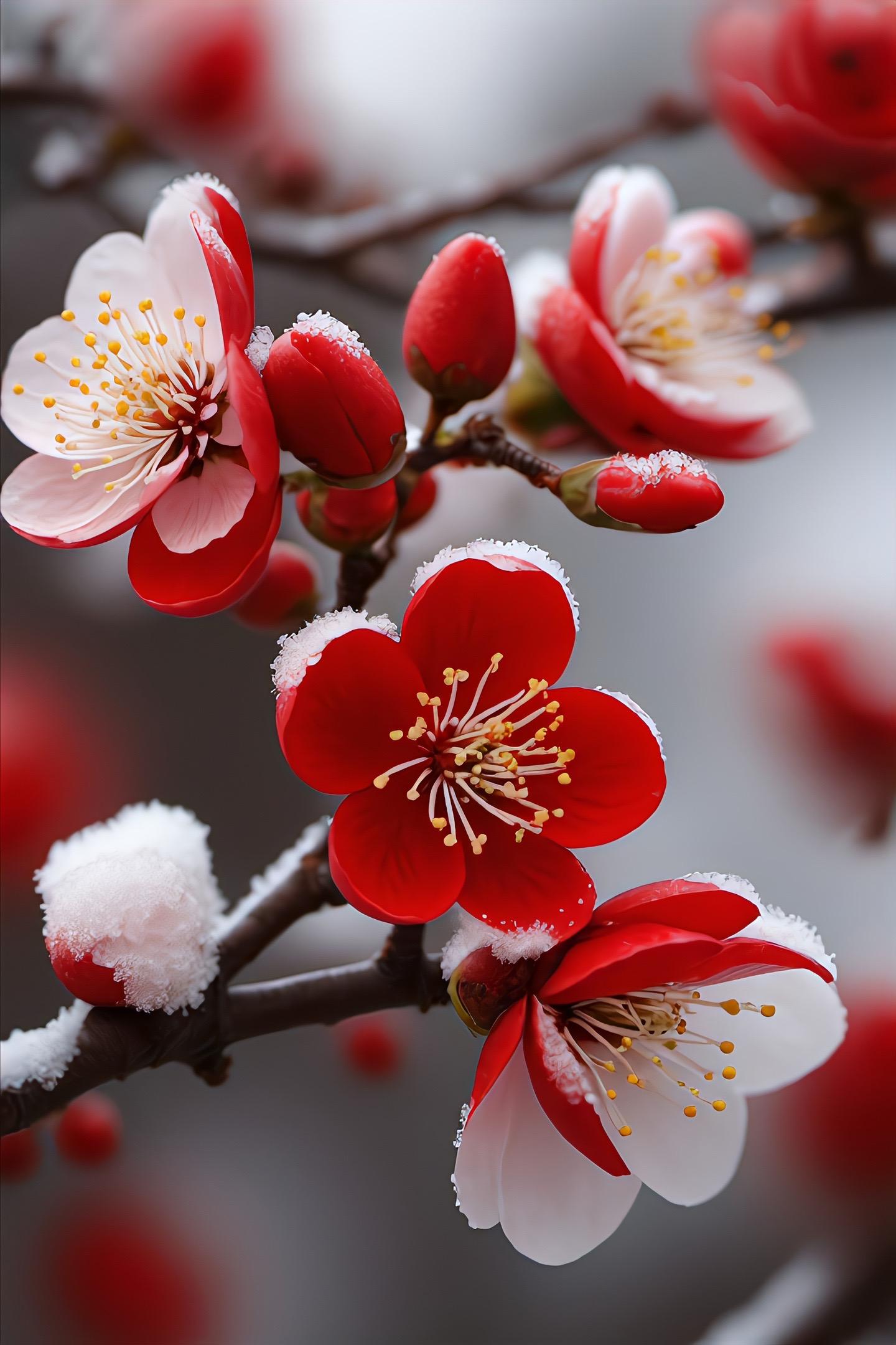 �冬季的浪漫,梅花与雪的邂逅❄️ 大家好,今天我想和大家分享