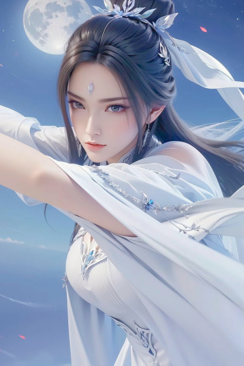 壁纸中的古风美女,如诗如画,侧身挥剑,仿佛穿越千年时光.