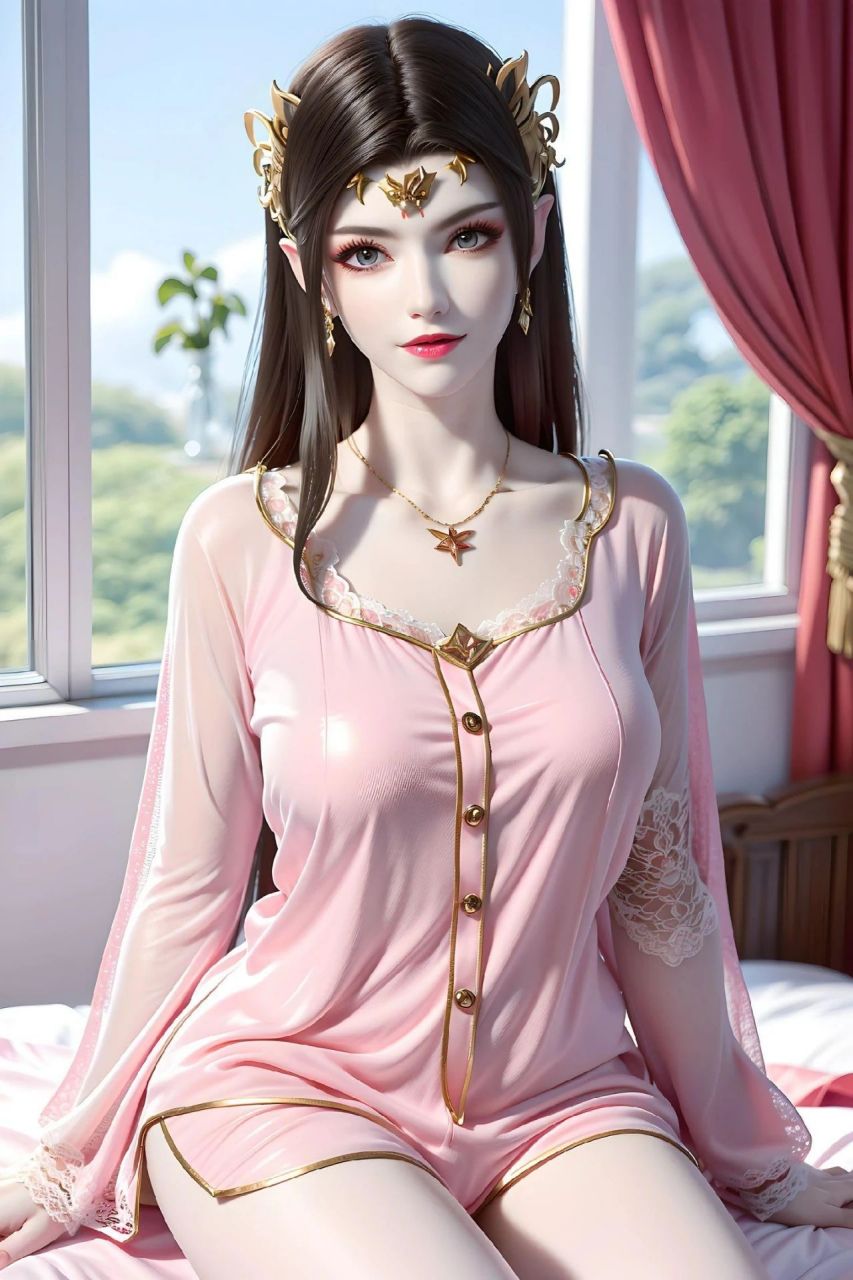 斗破苍穹美杜莎同人ai绘画 粉色美杜莎女王,她是一位神秘而迷人的