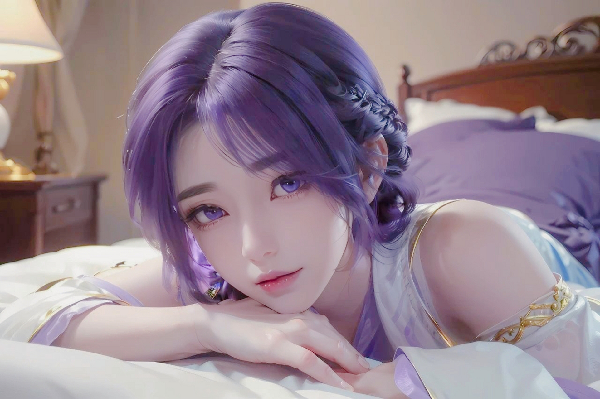 云曦男友视角(ai绘画) 96紫罗兰般的梦幻发色,是谁的心被俘获了?