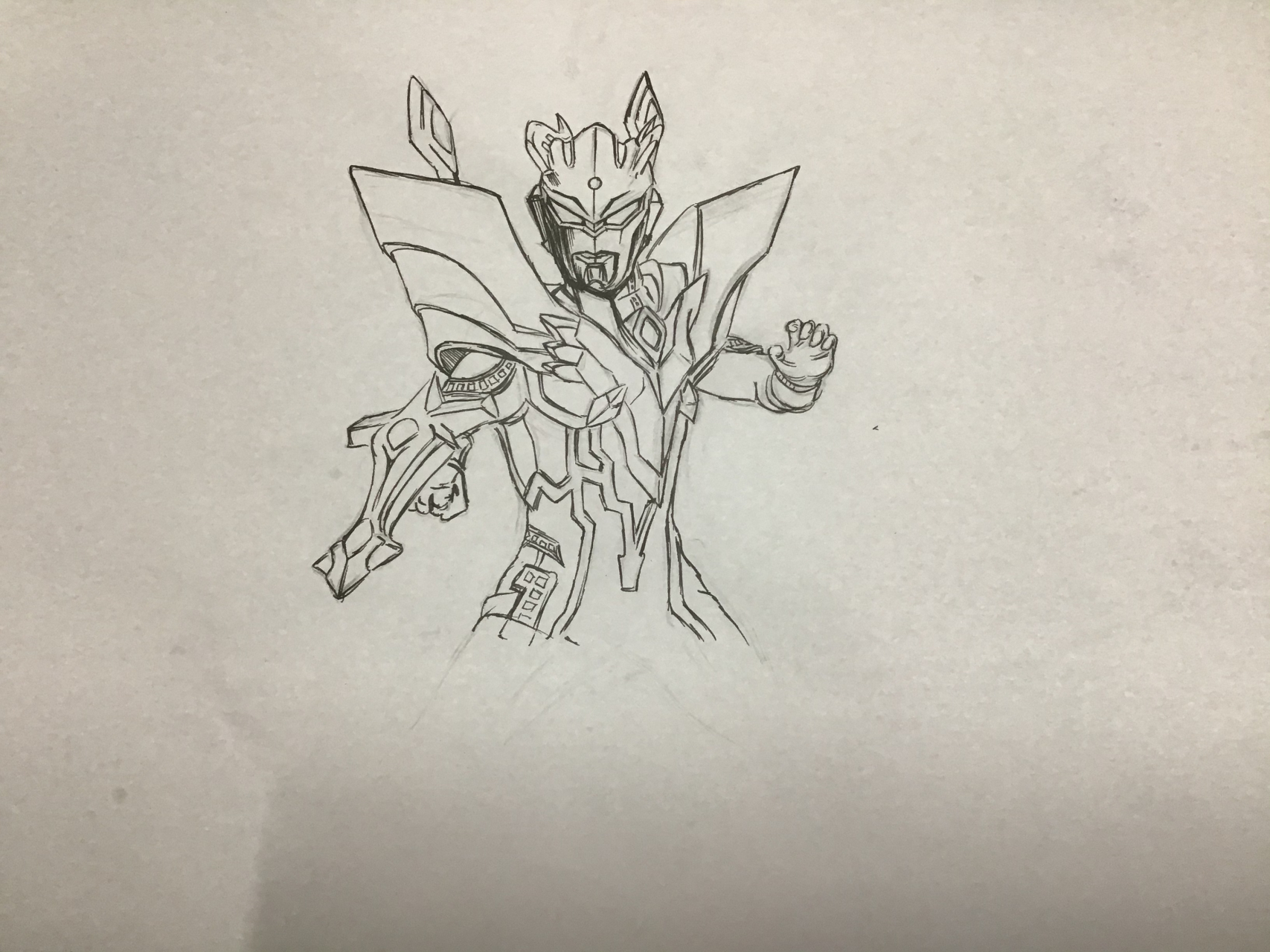 手绘终极赛罗闪耀型#奥特曼绘画#原创手绘#奥特曼简笔画#赛罗