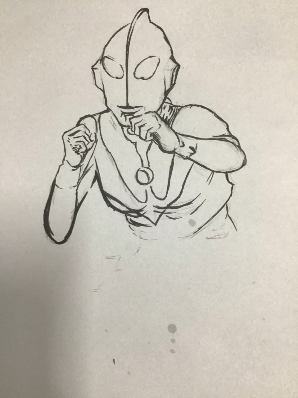 手绘初代奥特曼硫酸脸 #初代奥特曼# #奥特曼简笔画# #原创手绘