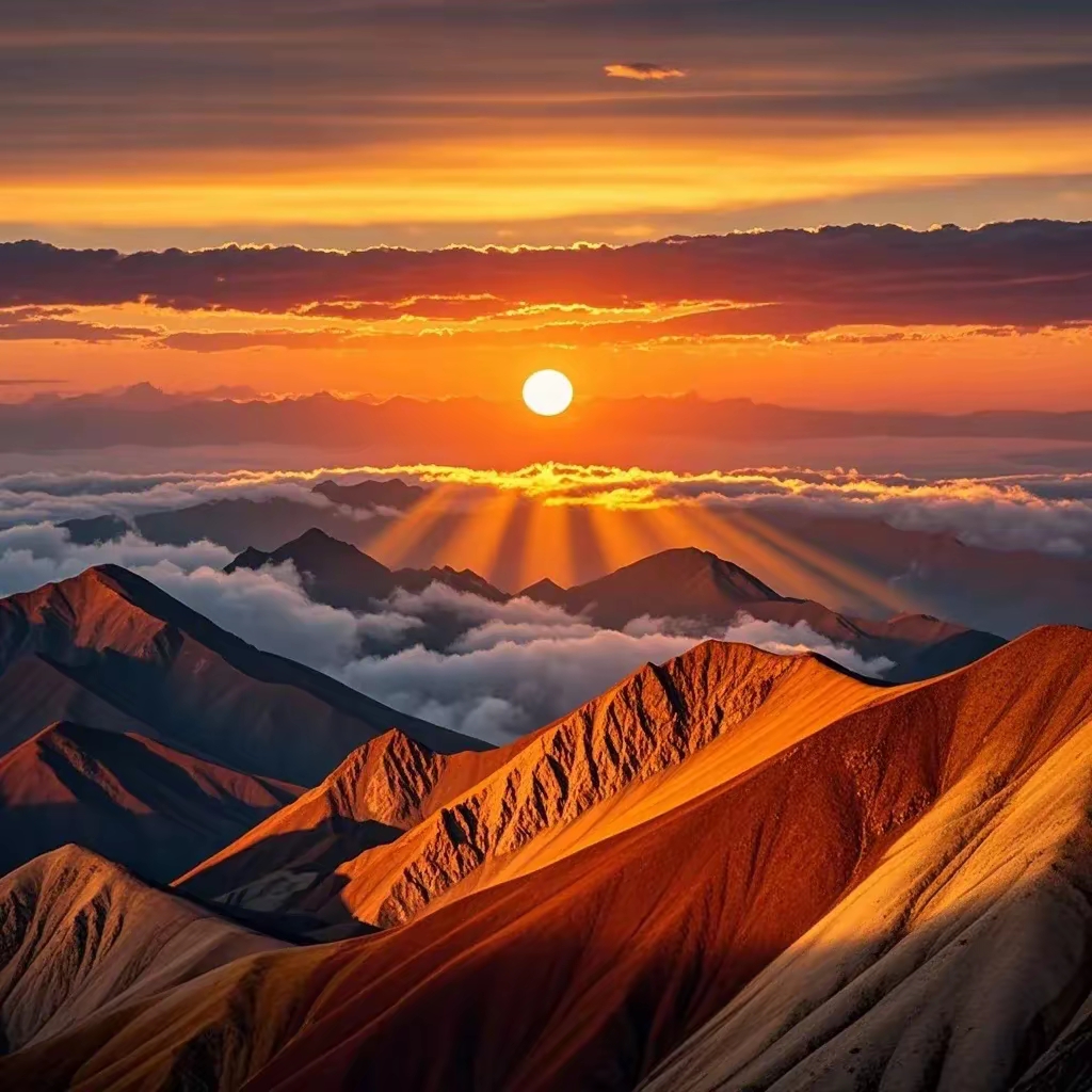 旭日东升 光芒万丈 高能量头像