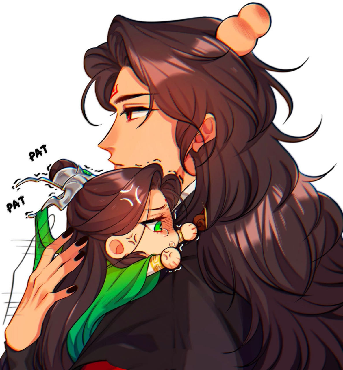 师尊变小了,什么都做不了,冰妹头上的包是怎么回事?(画师:见水印)