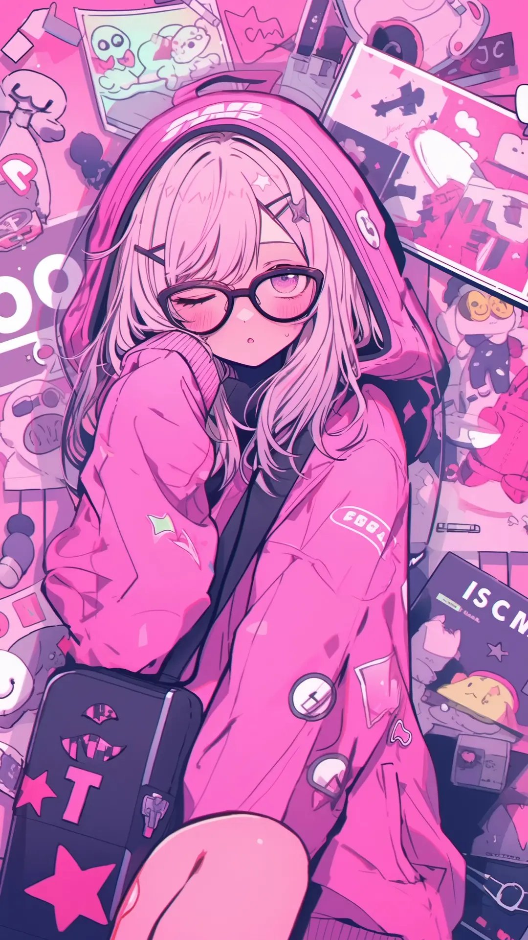 粉色女孩背景壁纸,少女感十足