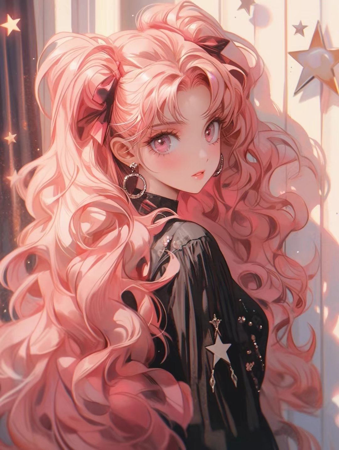 二次元动漫女生卷发女孩壁纸