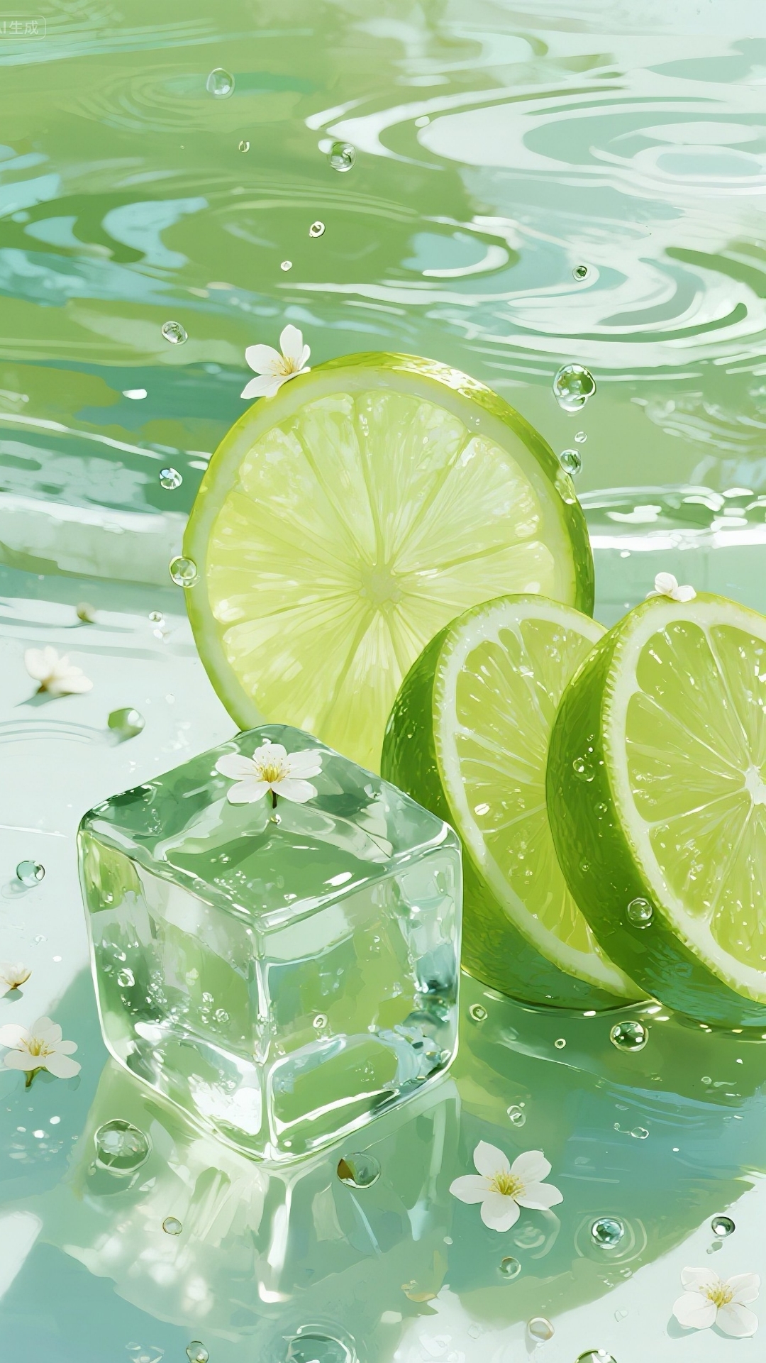 清凉一夏,绿色柠檬护眼壁纸,赶紧还上给你的眼睛洗个澡吧!