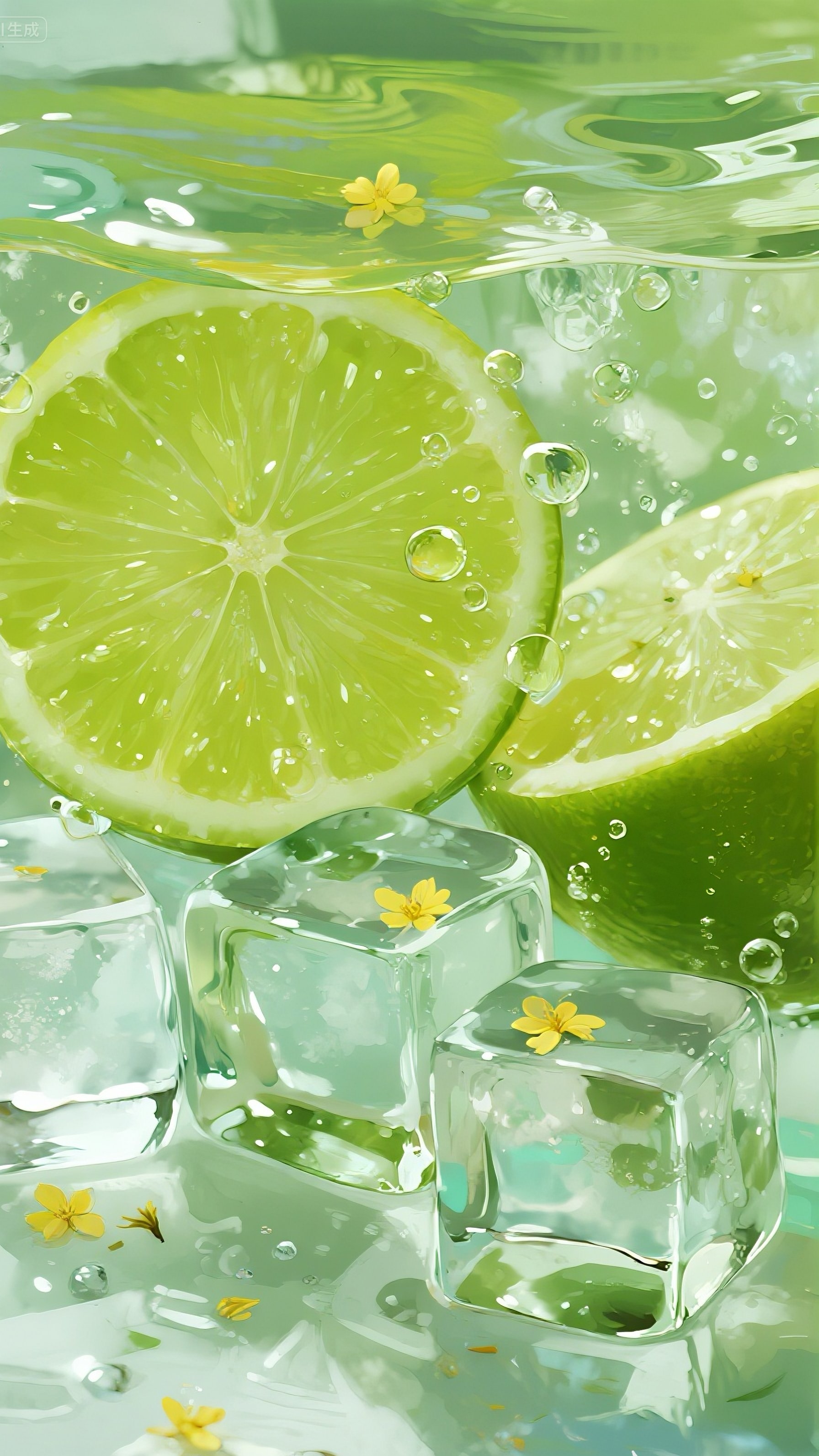 清凉一夏,绿色柠檬护眼壁纸,赶紧还上给你的眼睛洗个澡吧!