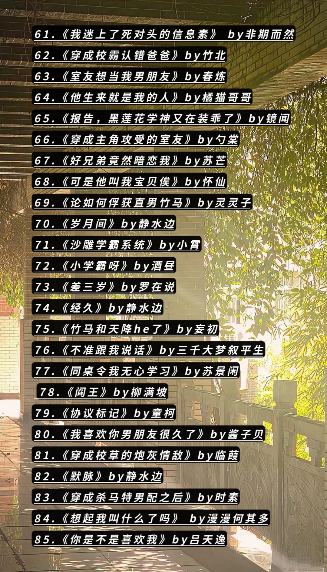 校园双男主小说书单
