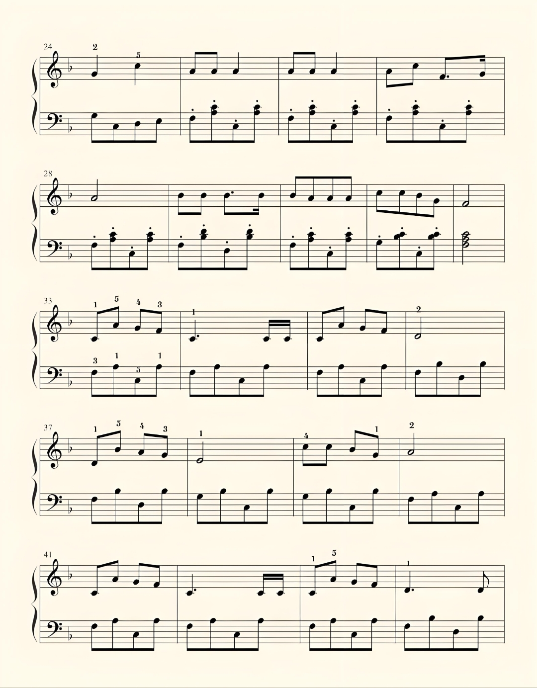 铃儿响叮当简谱线谱分享