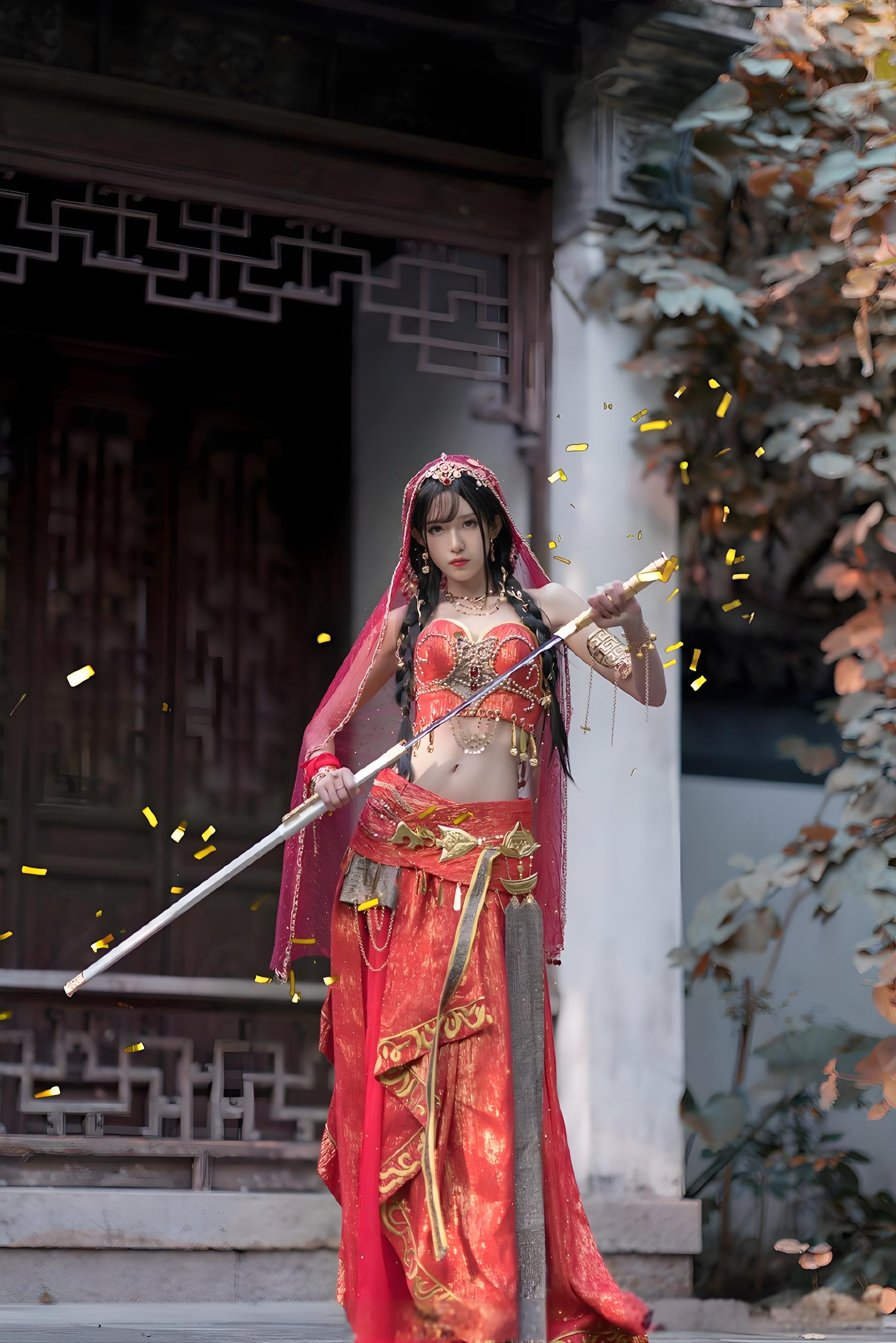 腐团儿,小姐姐这身古装太美了吧,手里的剑也超拉风,感觉像是古代的女