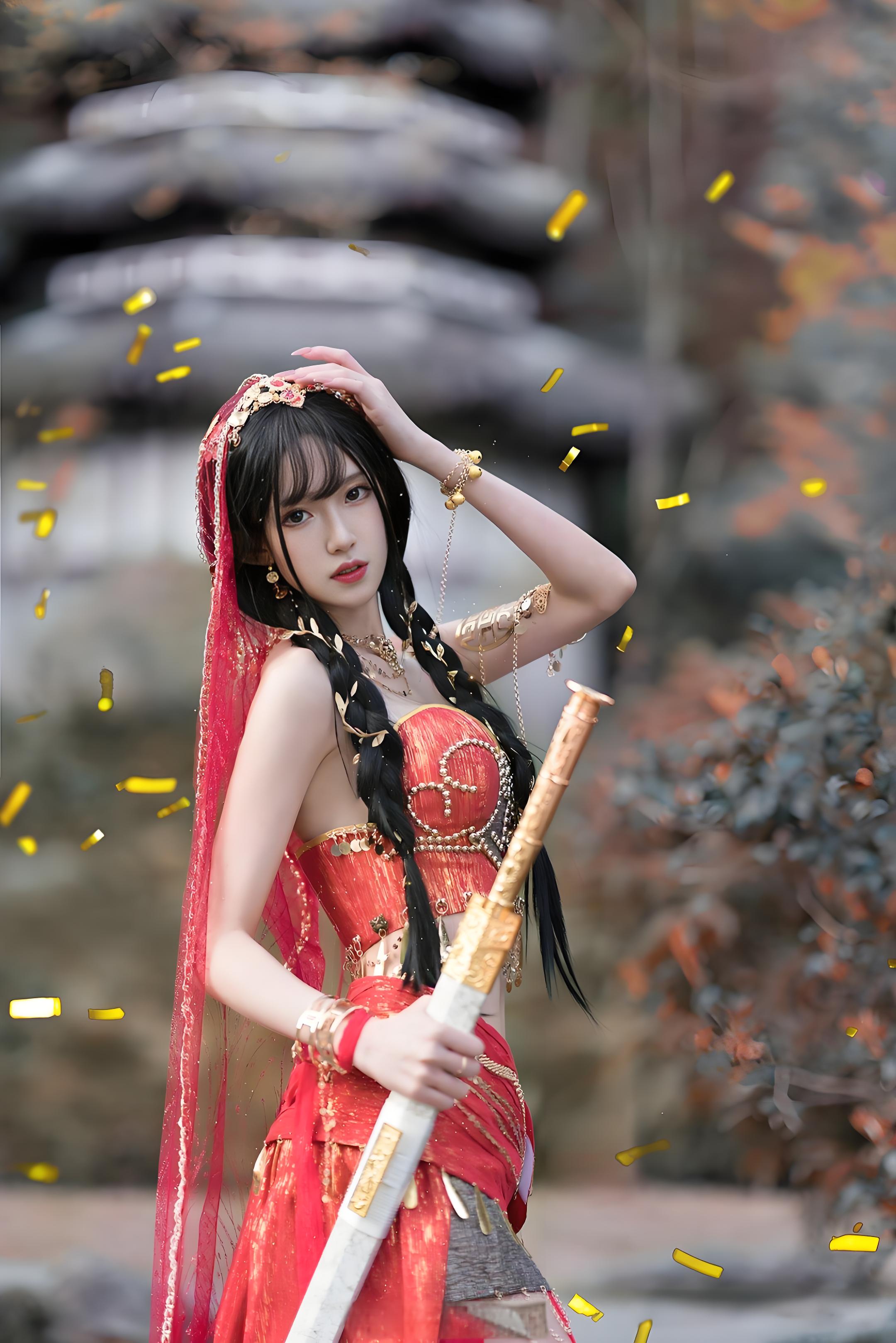 腐团儿,小姐姐这身古装太美了吧,手里的剑也超拉风,感觉像是古代的女