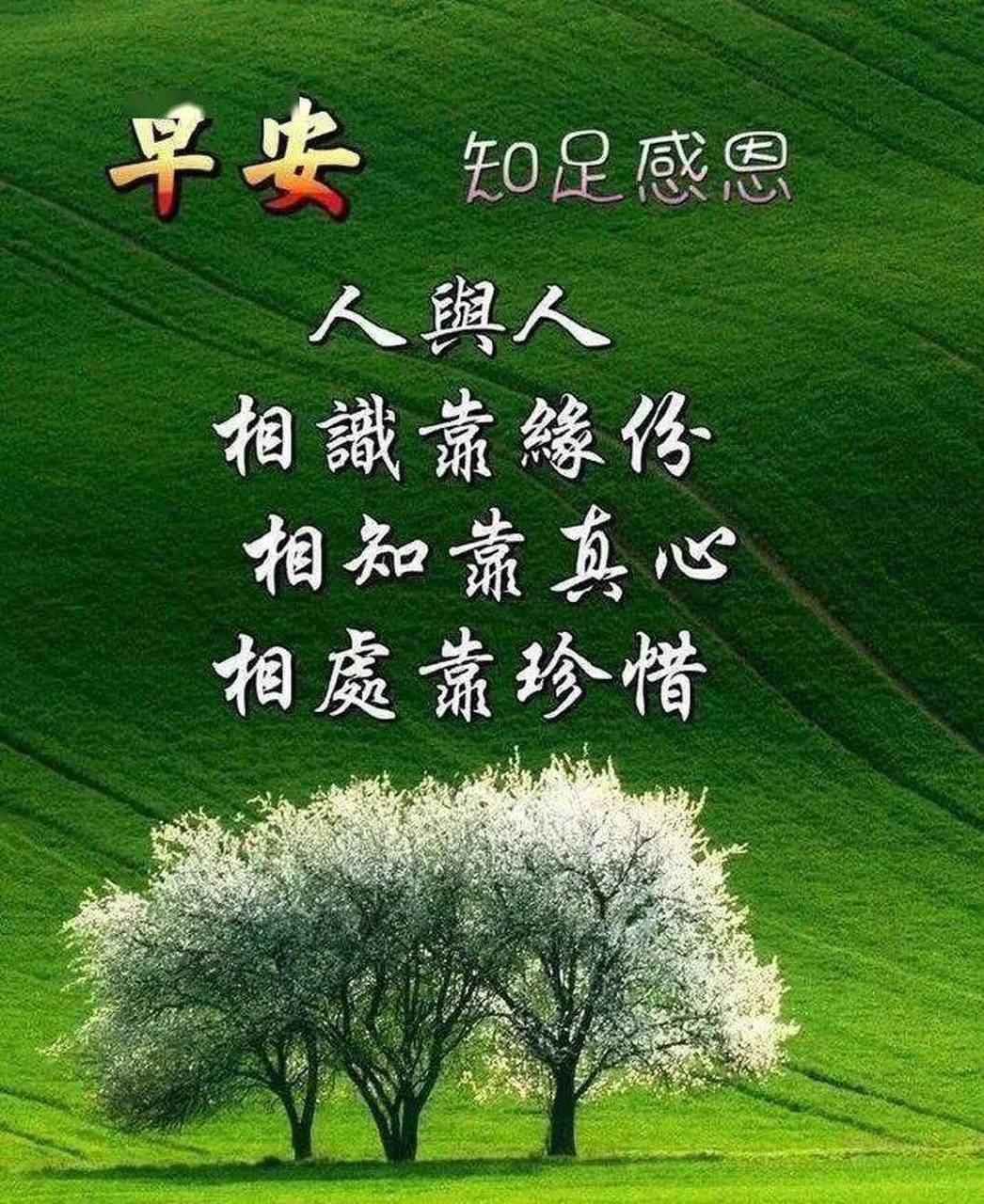 早安缘分珍惜带字图片图片